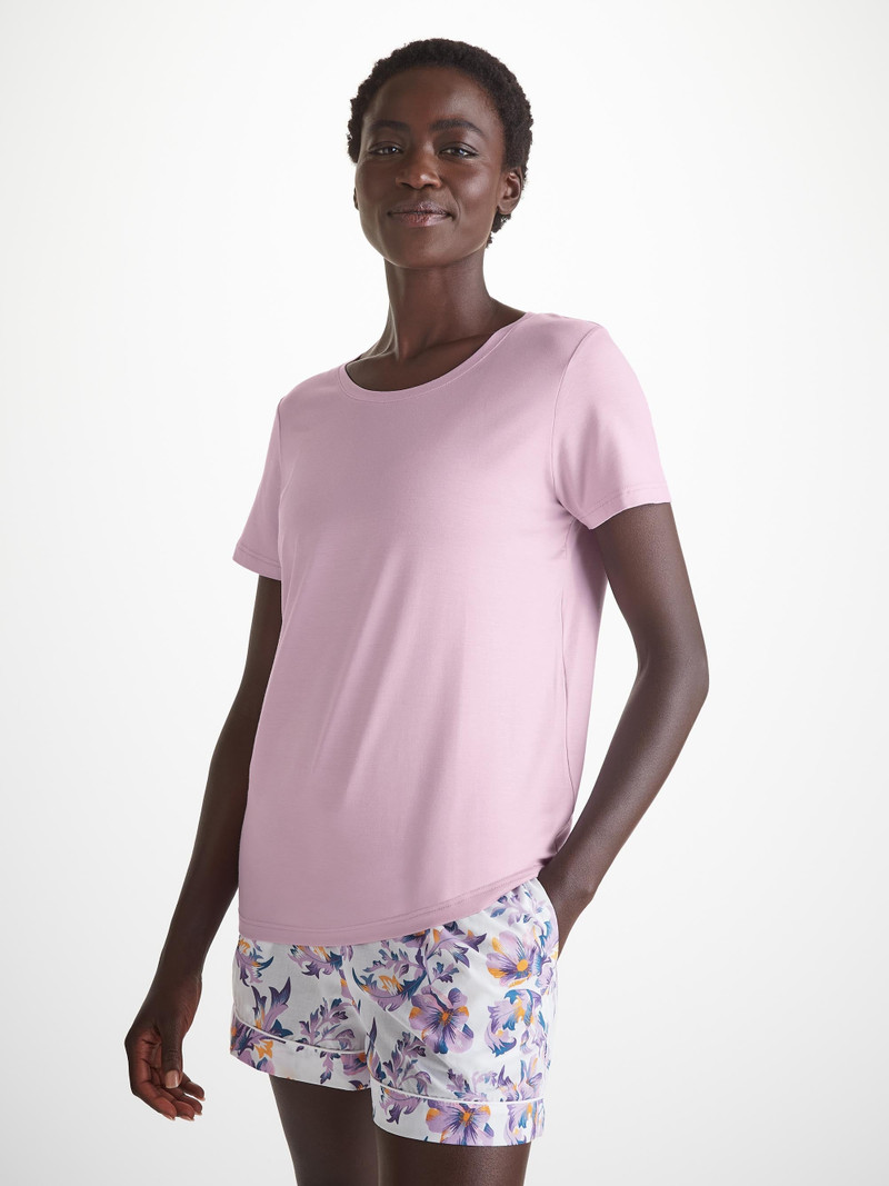 Derek Rose Women's T-Shirt Lara Micro Modal Stretch Wisteria outlook