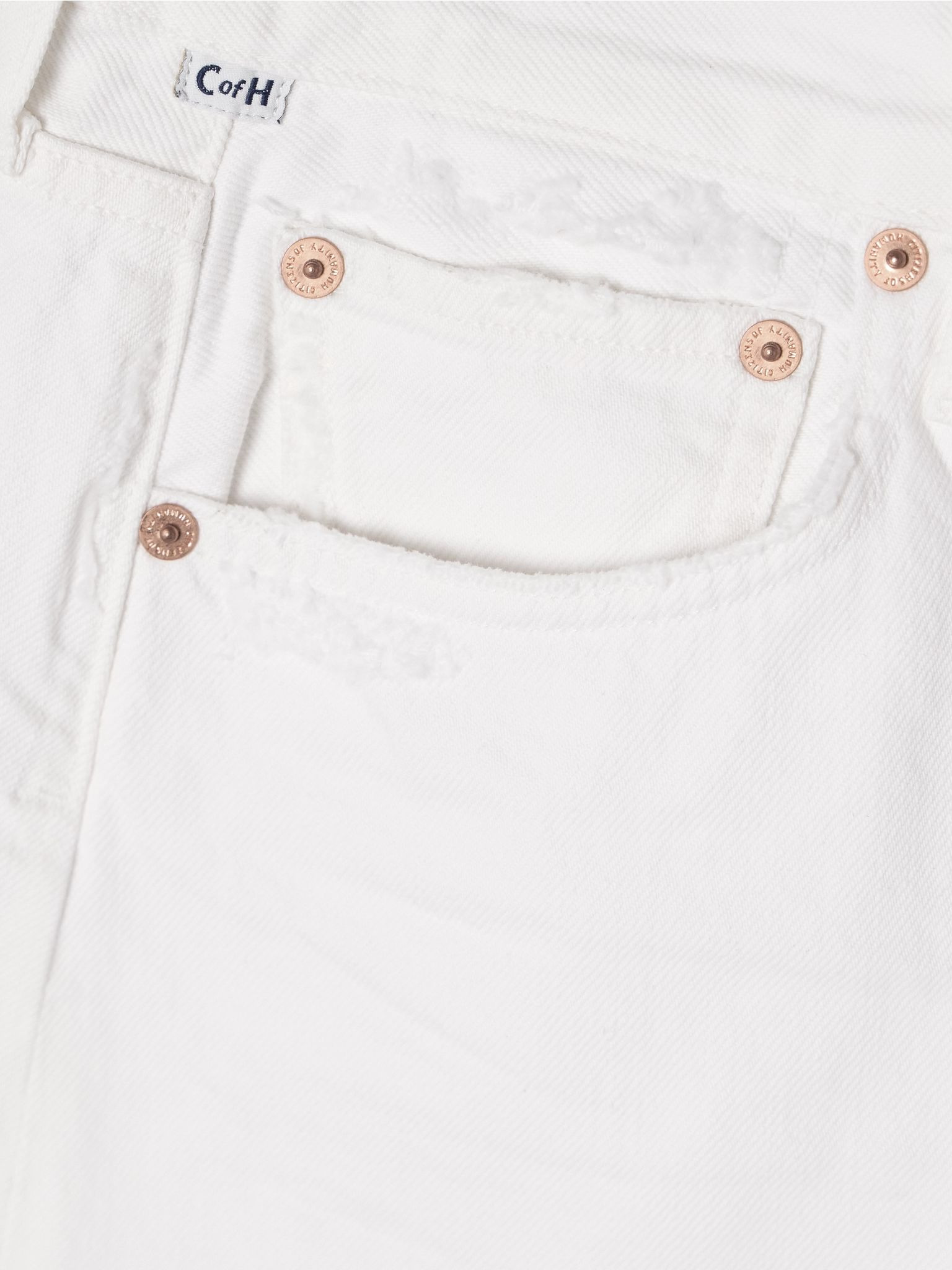 Marlow distressed organic denim shorts White - 4