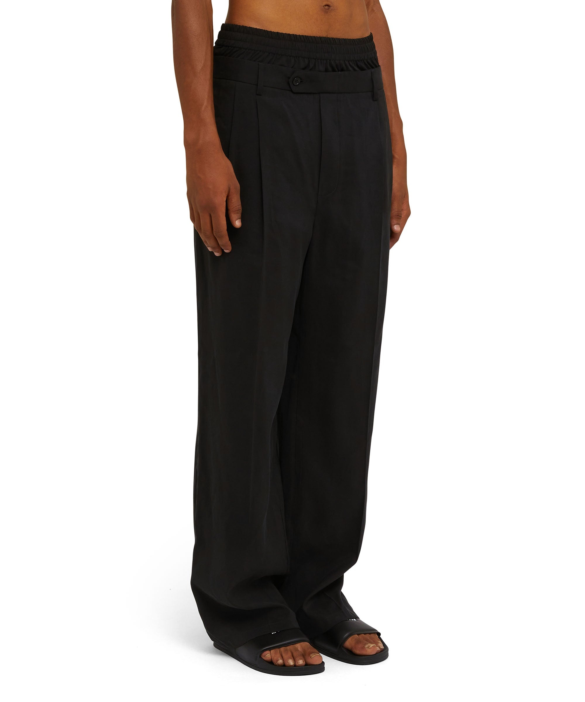 Lightweight wool tailored pants with boxers incorporated - 4