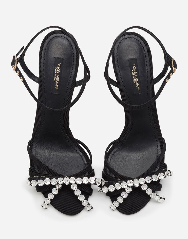 Gros-grain sandals with rhinestone detailing - 4