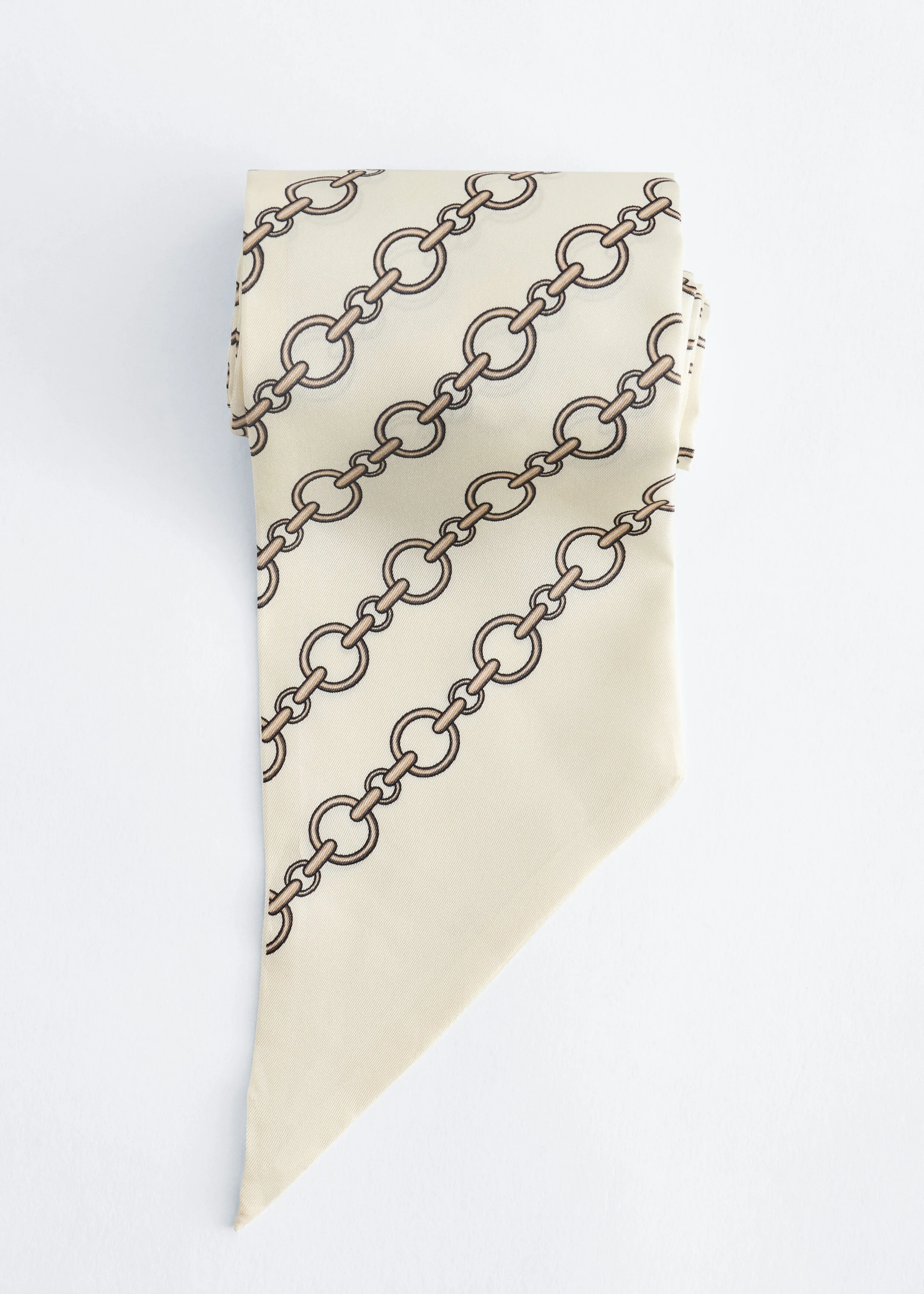 Slim Silk Print Scarf - 1