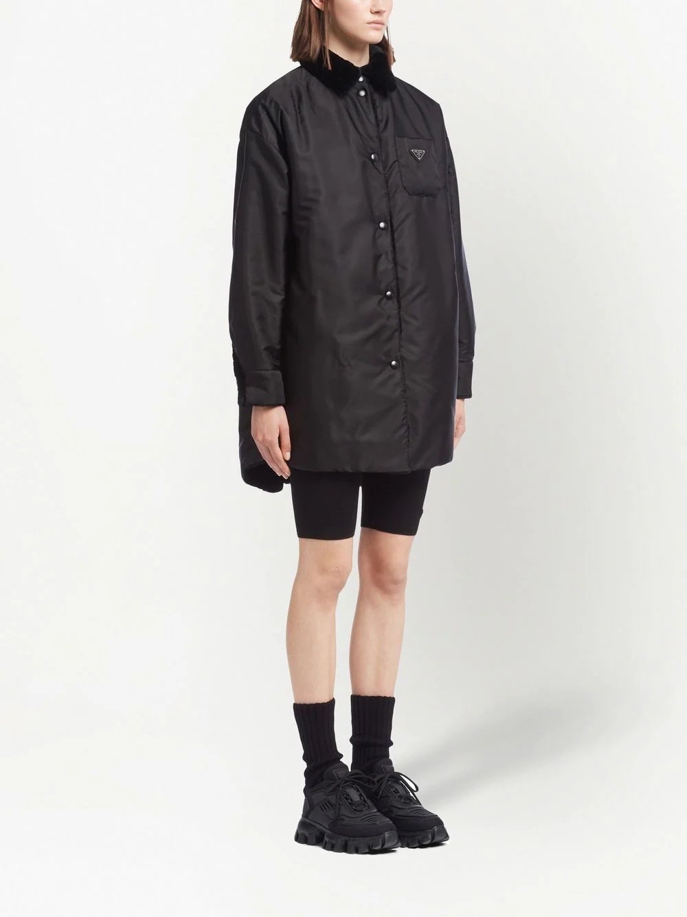 Triangle-logo reversible coat - 3