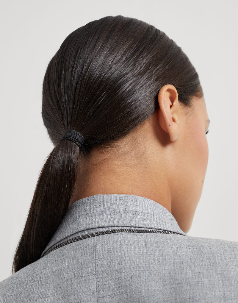 Linen and wool canvas blazer with monili 3