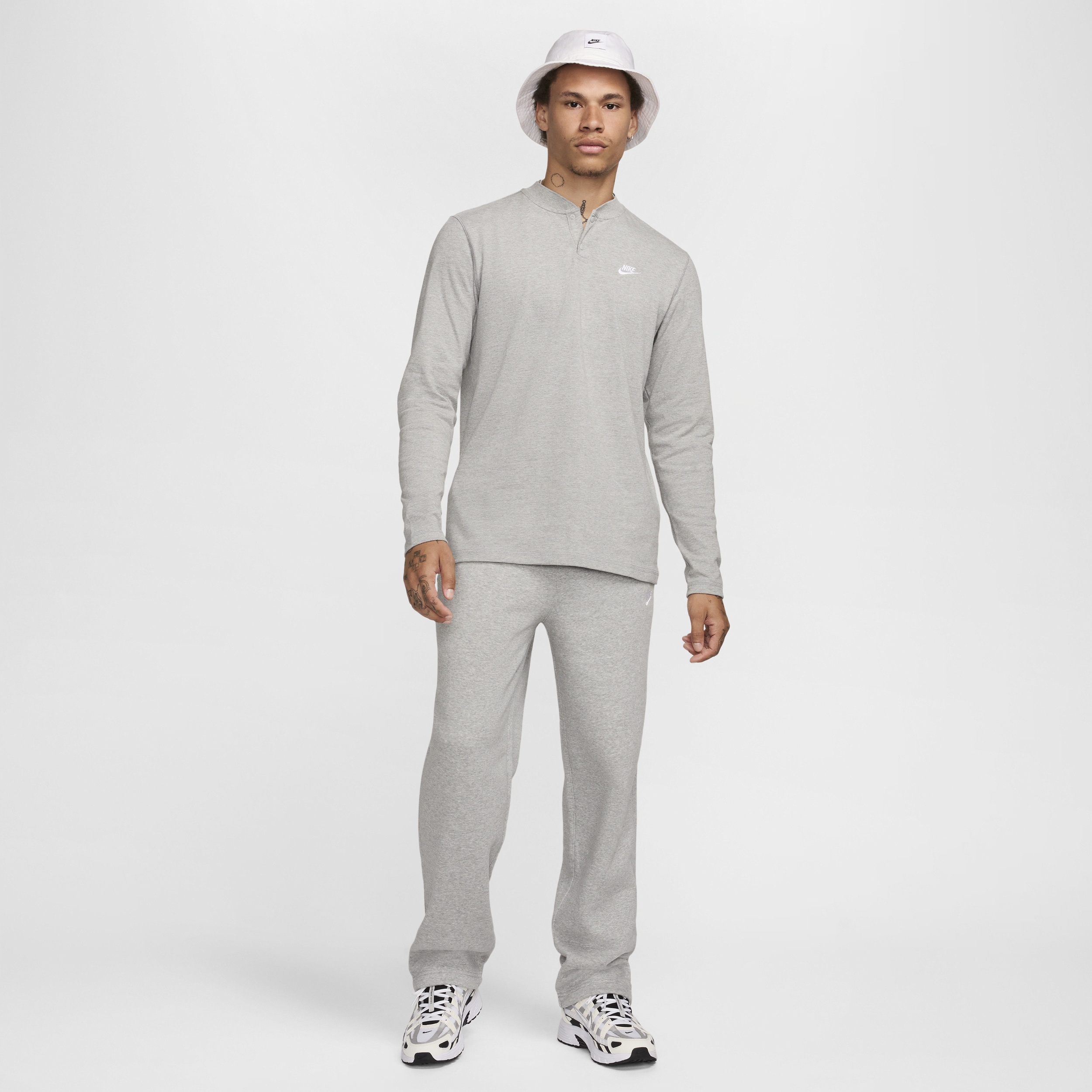 ★NIKE★CLUB LONG SLEEVE ヘンリー★追跡可 Nike Nike Club Men's Long-Sleeve Henley | REVERSIBLE