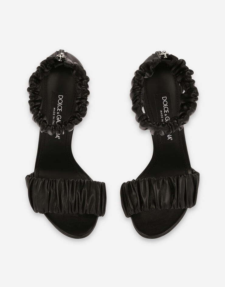 Gathered nappa leather sandals - 4