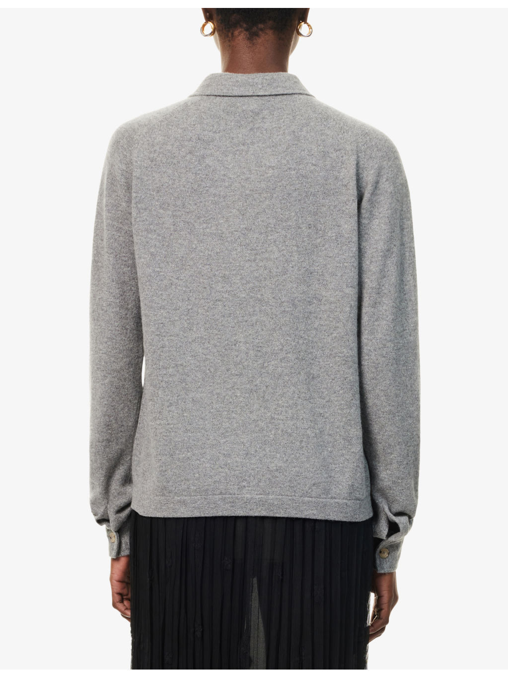 Relaxed-Fit Buttoned-Cuffs Cashmere Cardigan - 4