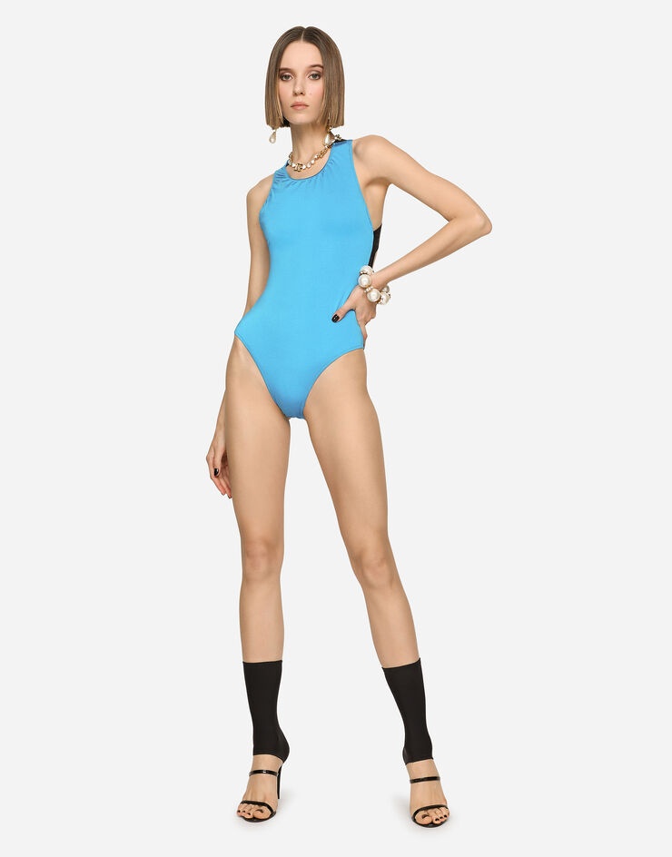 Racer-style one-piece swimsuit - 2
