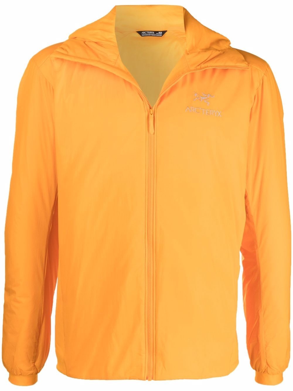 orange hooded zip-up jacket - 1