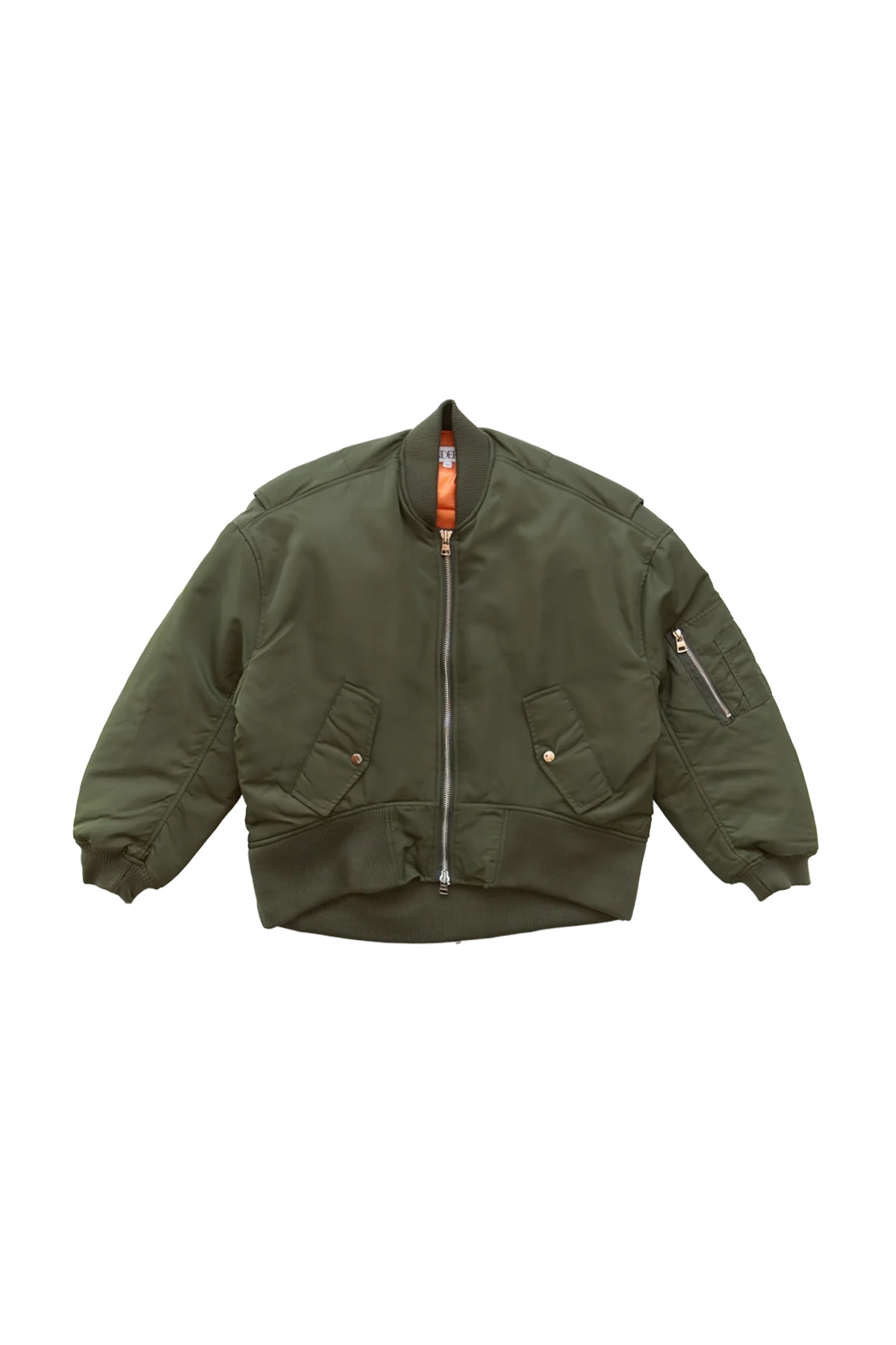 JW Anderson Oversized Curved Hem Bomber Jacket Green - 1