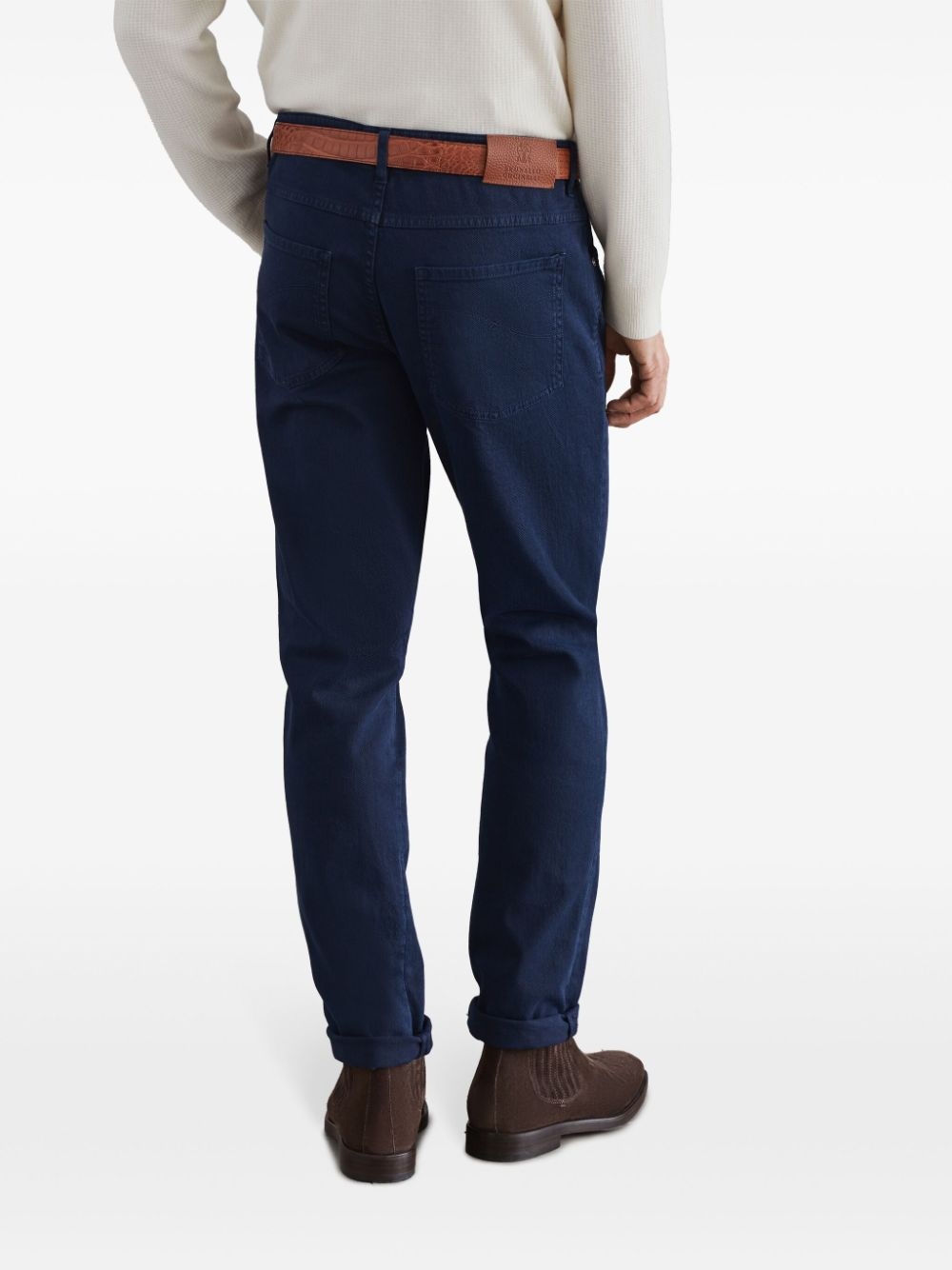 logo-embroidered jeans - 4
