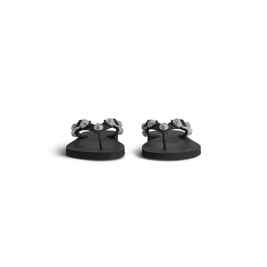 Women's Cagole Thong Sandal in Black/crystal - 3