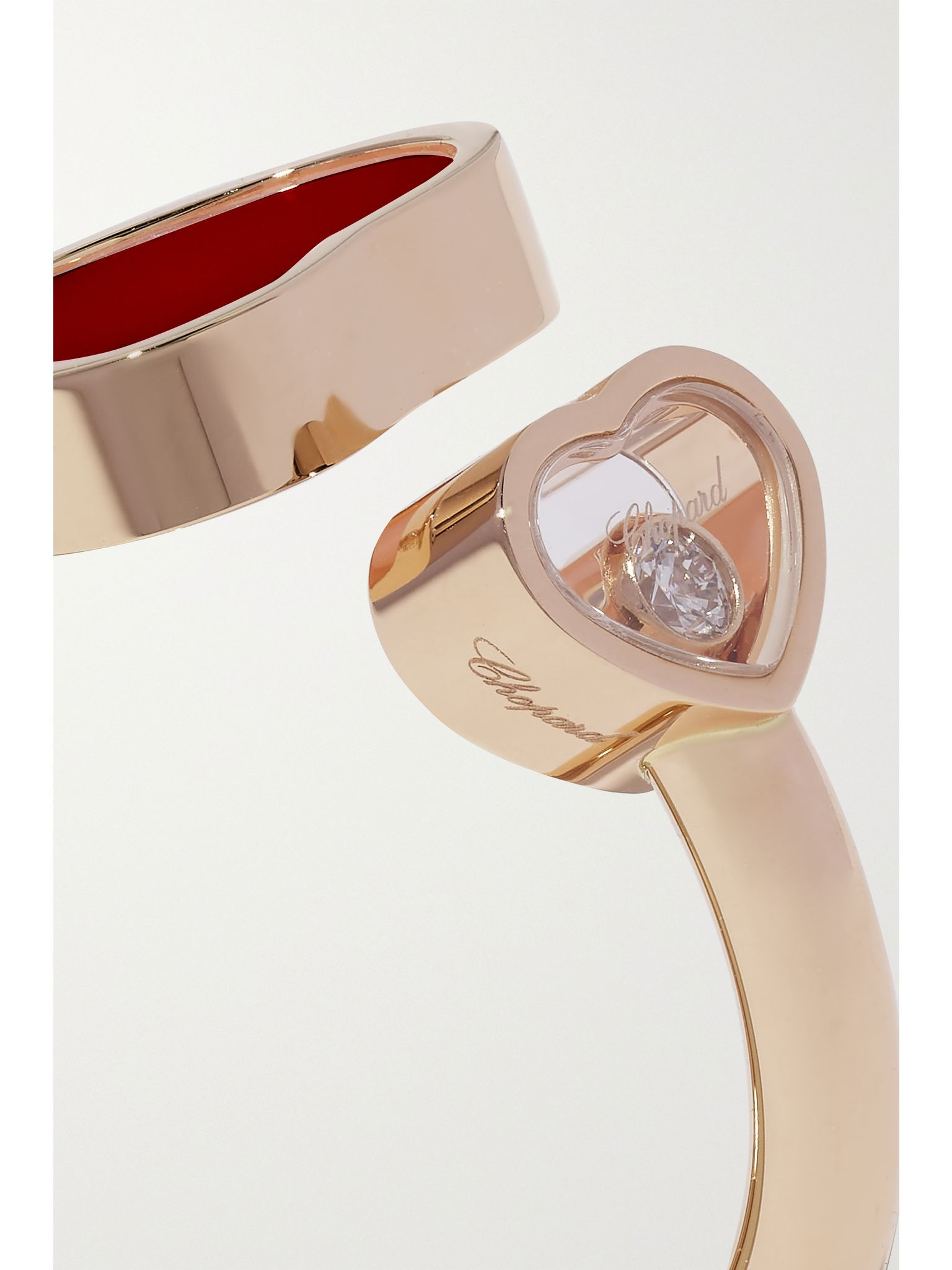 Happy 18-karat rose gold, carnelian and diamond ring Red - 4