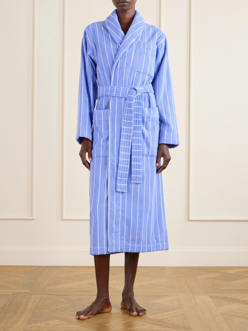 TEKLA Belted Striped Cotton-terry Robe outlook