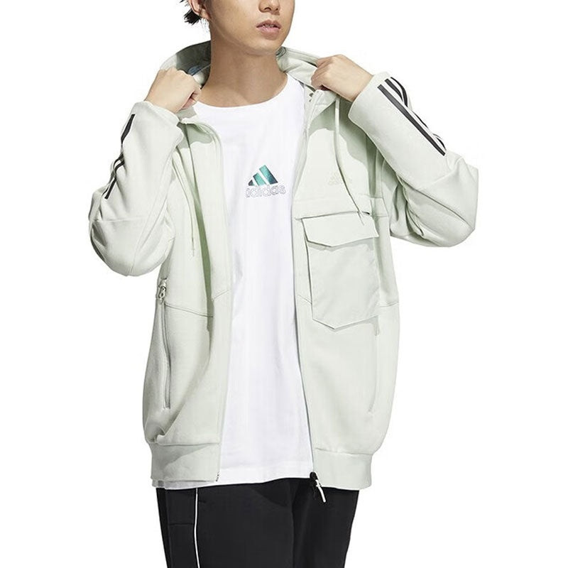 adidas adidas Tech Warm Knit Jacket 'Grey' HN9032 outlook