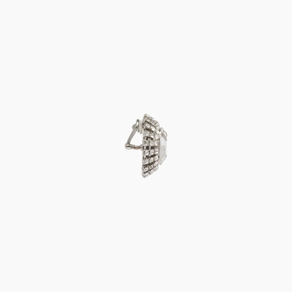Metal earrings with crystals - 3