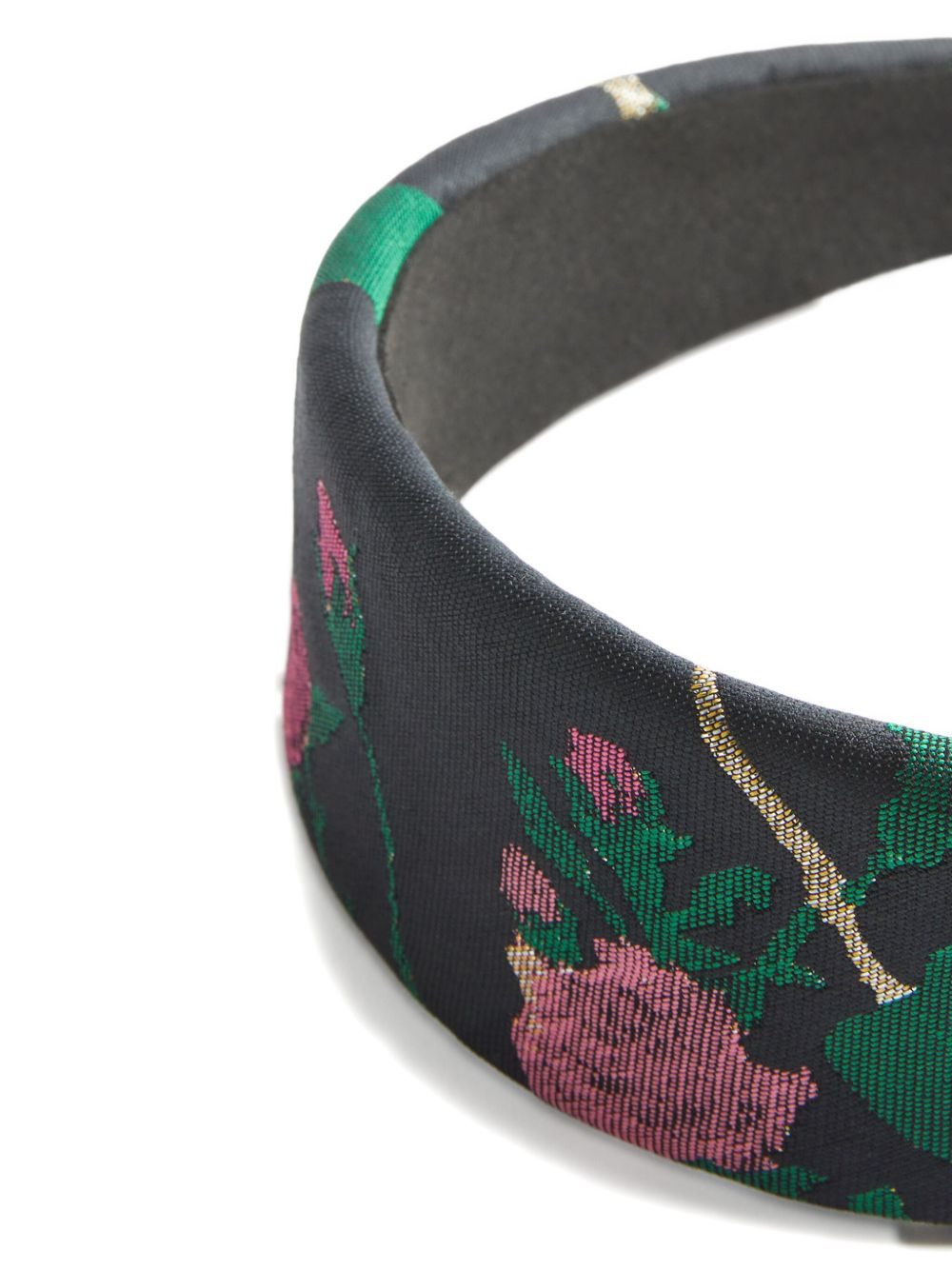 floral-jacquard flat headband - 3