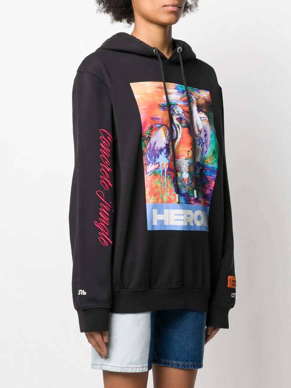 Heron logo print hoodie - 3