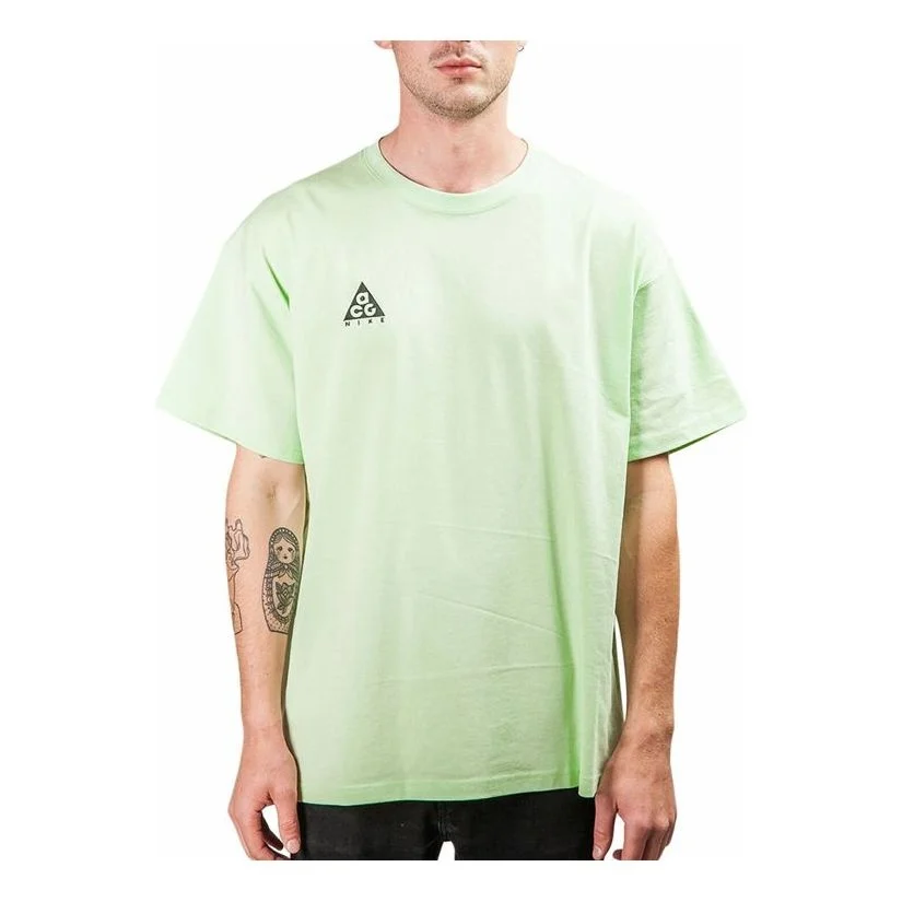 Nike ACG logo Short Sleeve Green Yellow Greenyellow BQ7342-701 - 1
