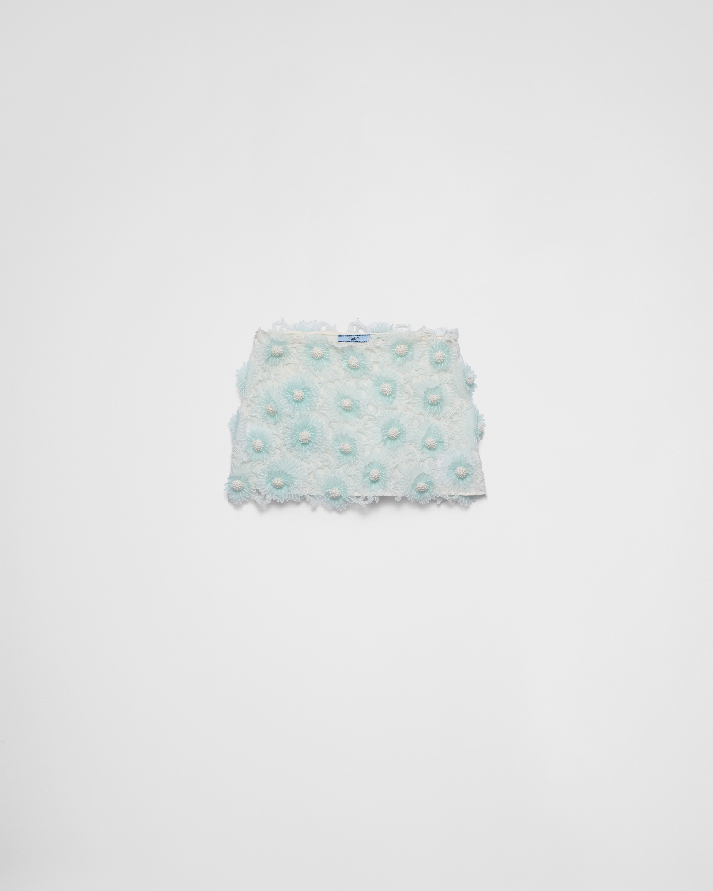 Floral guipure lace miniskirt - 1