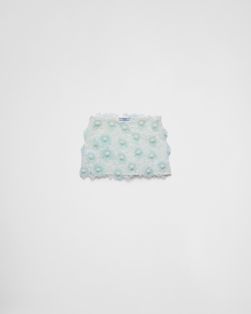 Floral guipure lace miniskirt 1