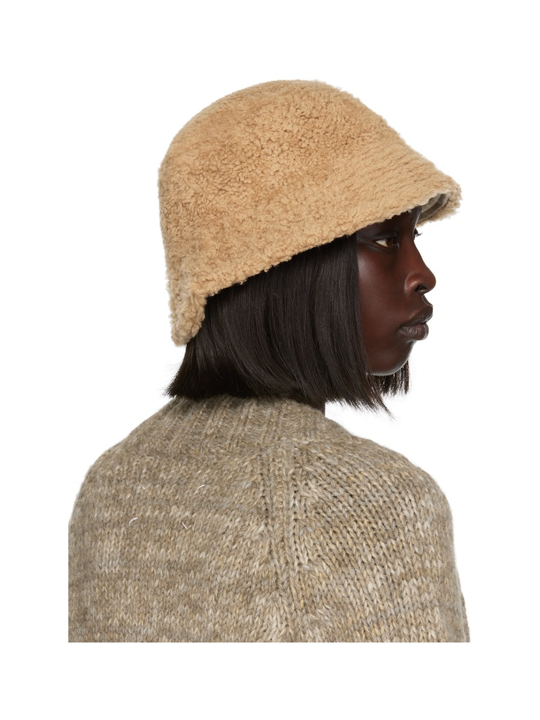 Beige Reversible Bob Bucket Hat - 3