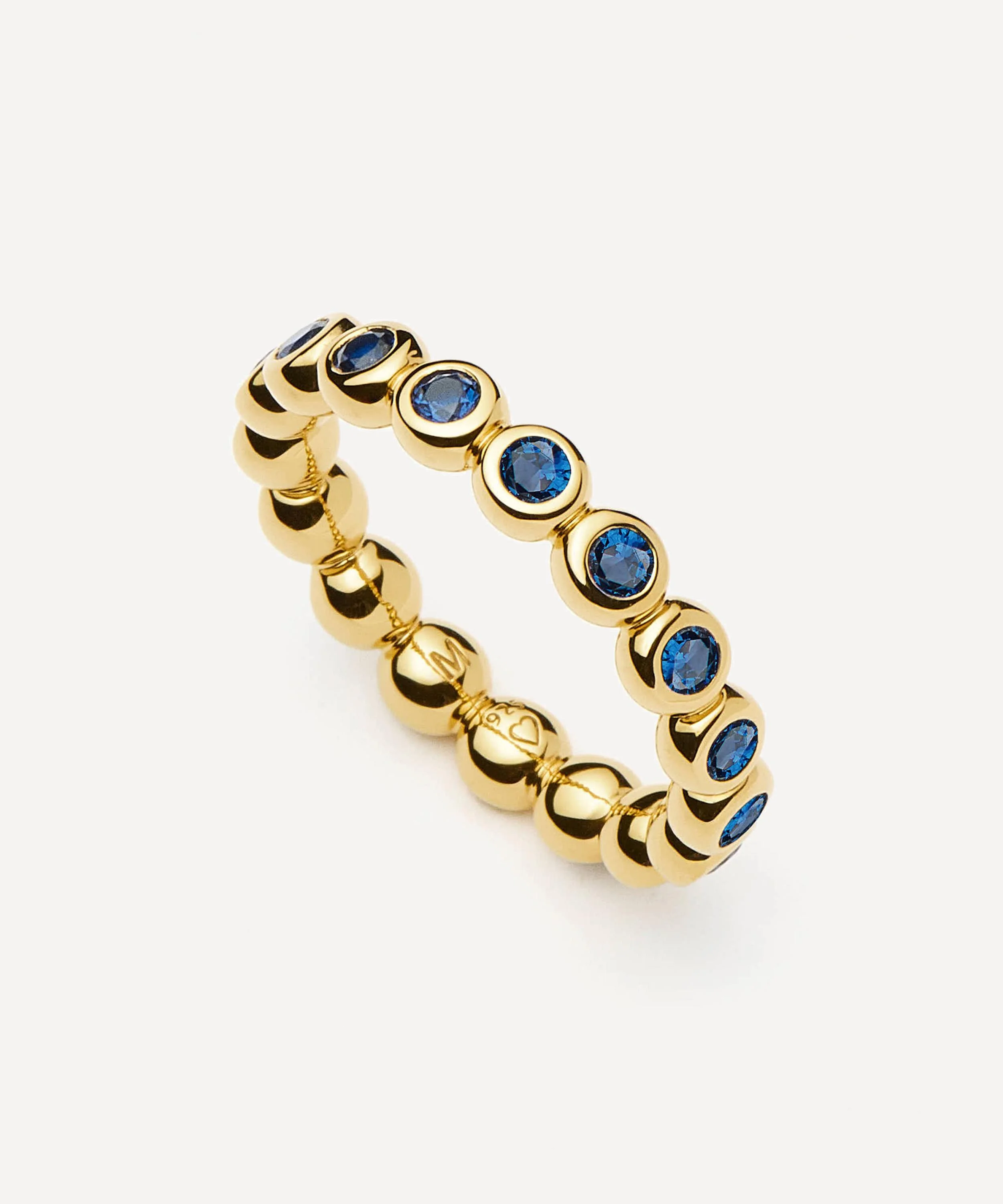18ct Gold-Plated Vermeil Silver Tennis Stacking Ring - 1