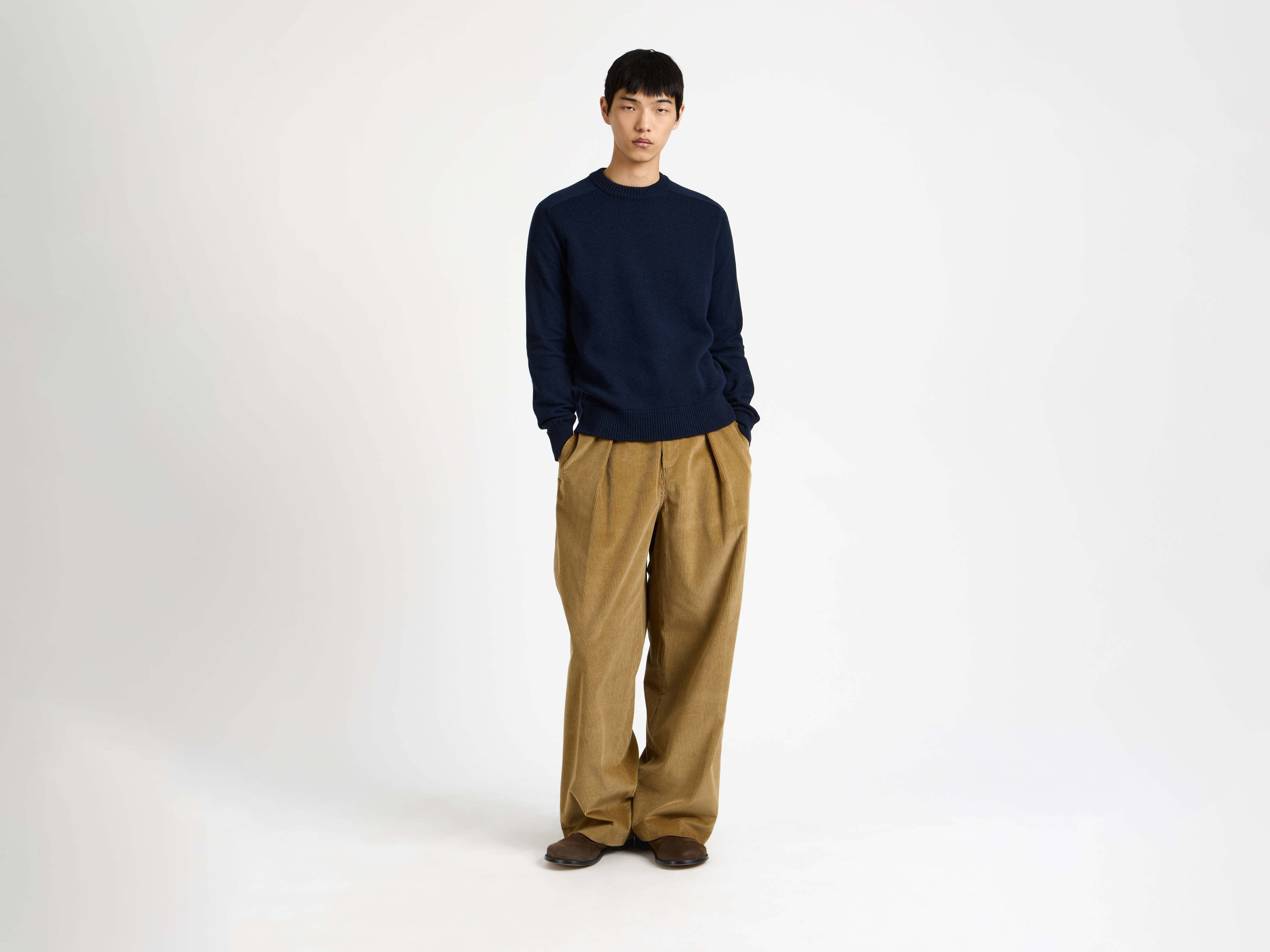 SINGLE PLEAT TROUSERS IN BISCUIT - 2