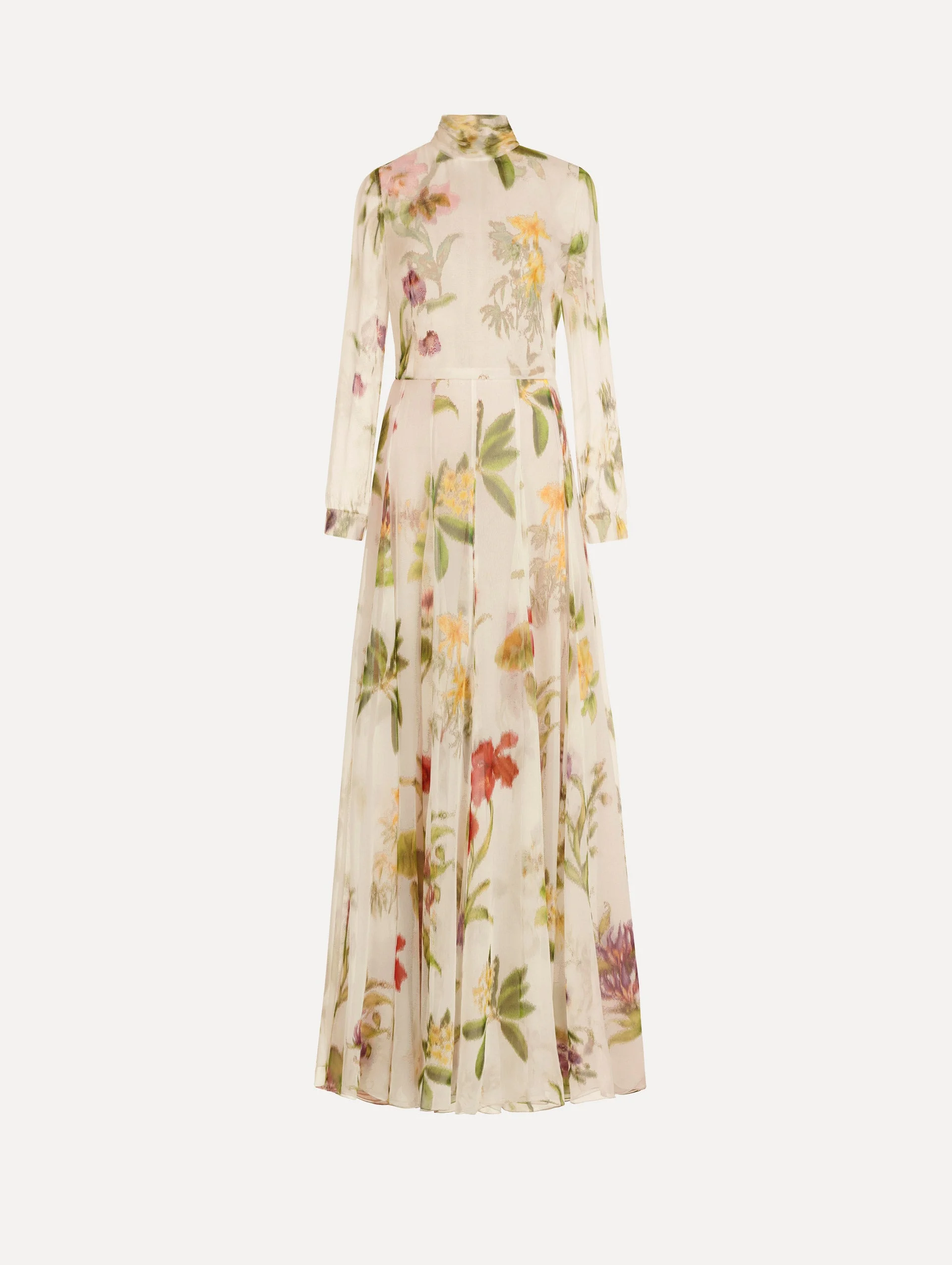 CHINÉ DOMINICAN MIXED-FLORAL CHIFFON GOWN - 1