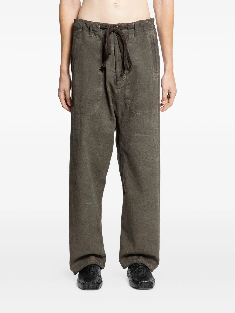 overdyed drawstring trousers - 1