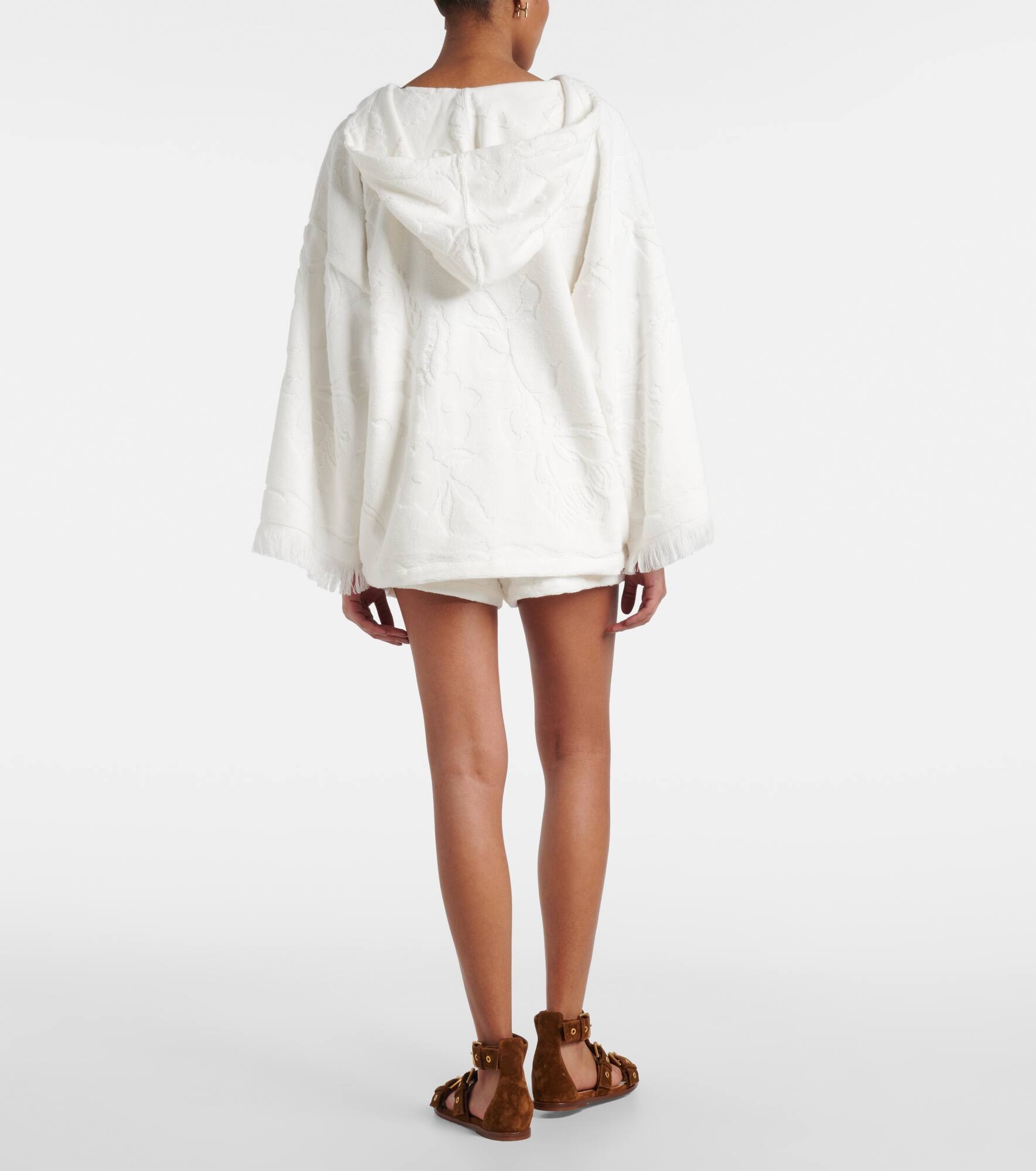 Cosy Towelling cotton terry jacquard hoodie - 3