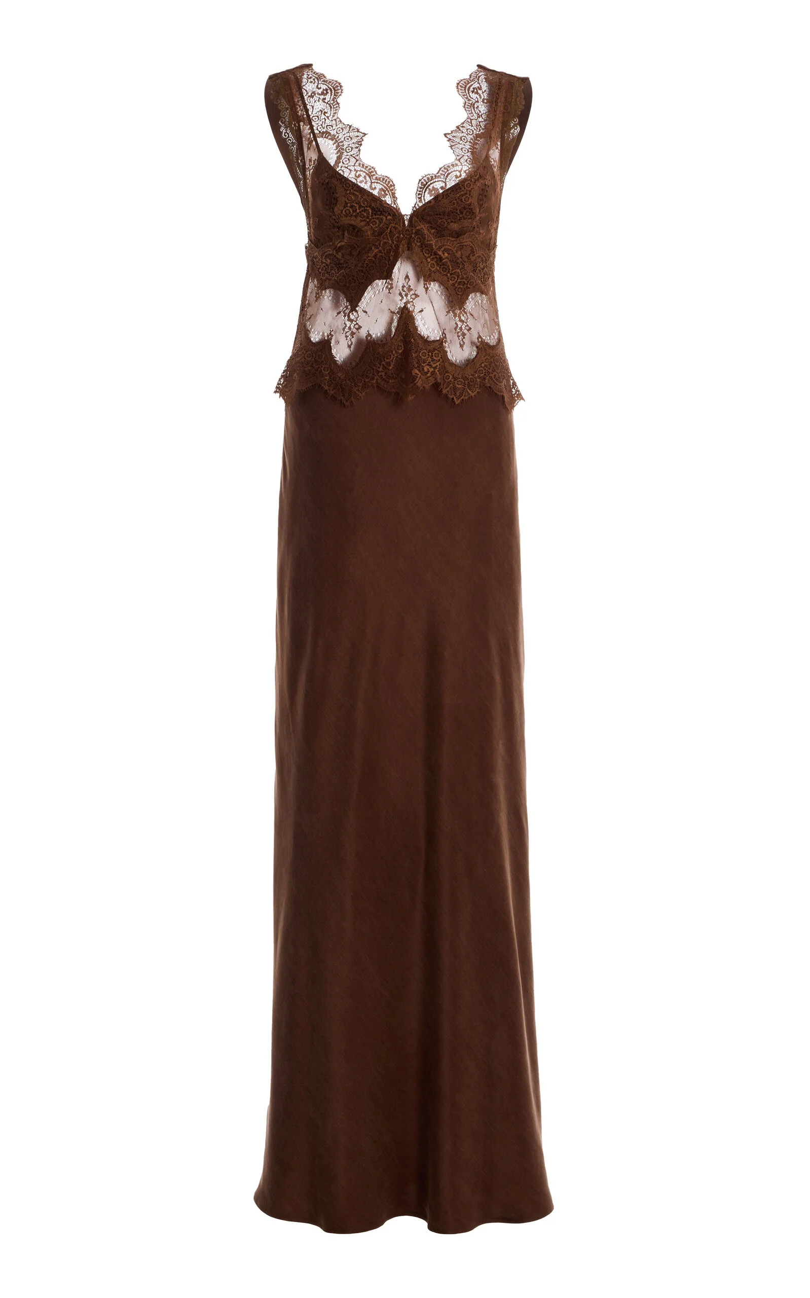 Visions Lace Maxi Dress brown - 1