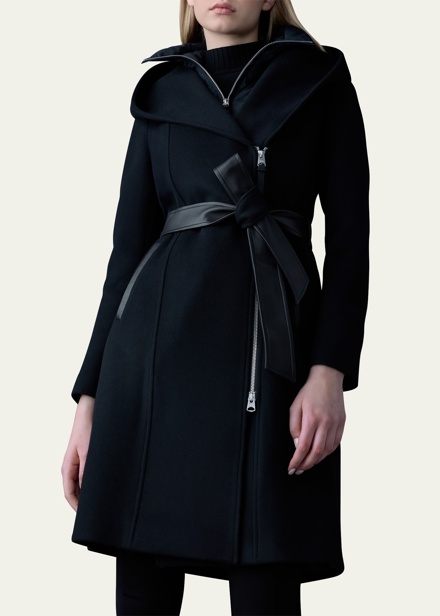 Shia 2-in-1 Double-Face Wool Coat with Removable Bib - 5