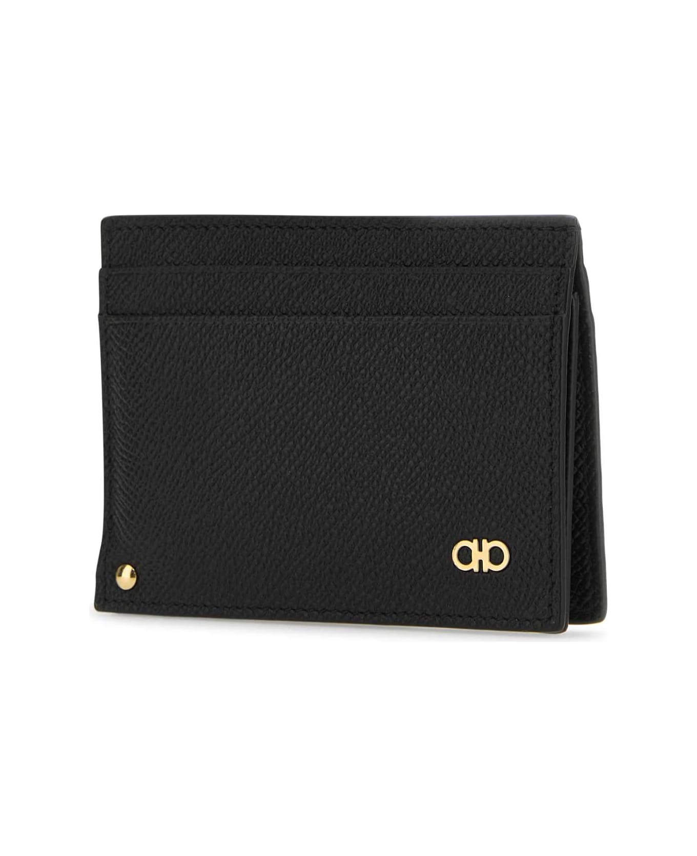 Black Leather Card Holder - 2