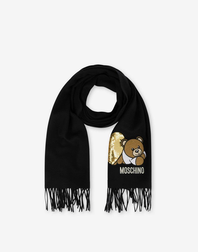 Moschino LOVELY TEDDY BEAR WOOL SCARF outlook