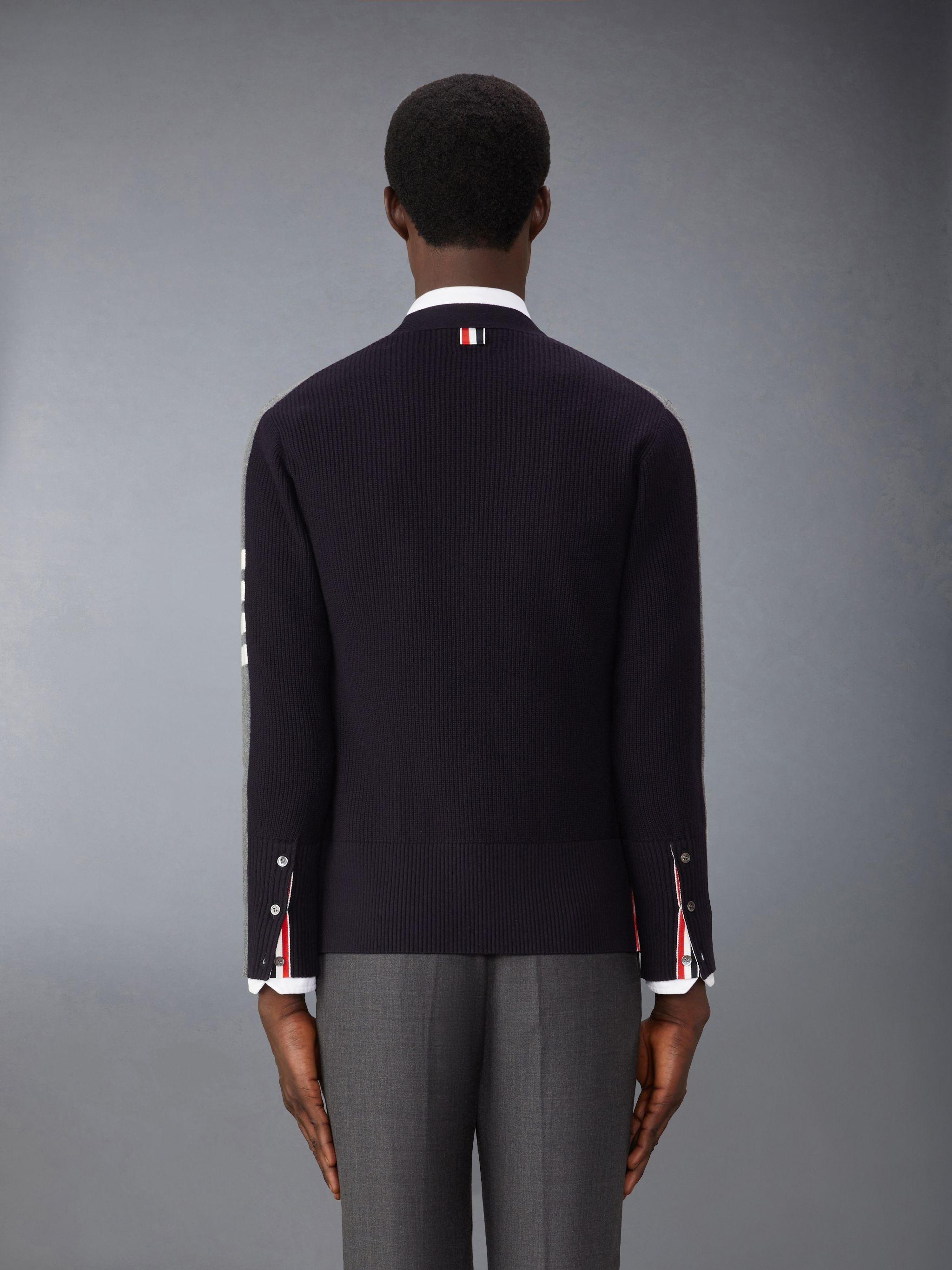 Merino Wool 2 in 1 Half 4-Bar Cardigan - 2