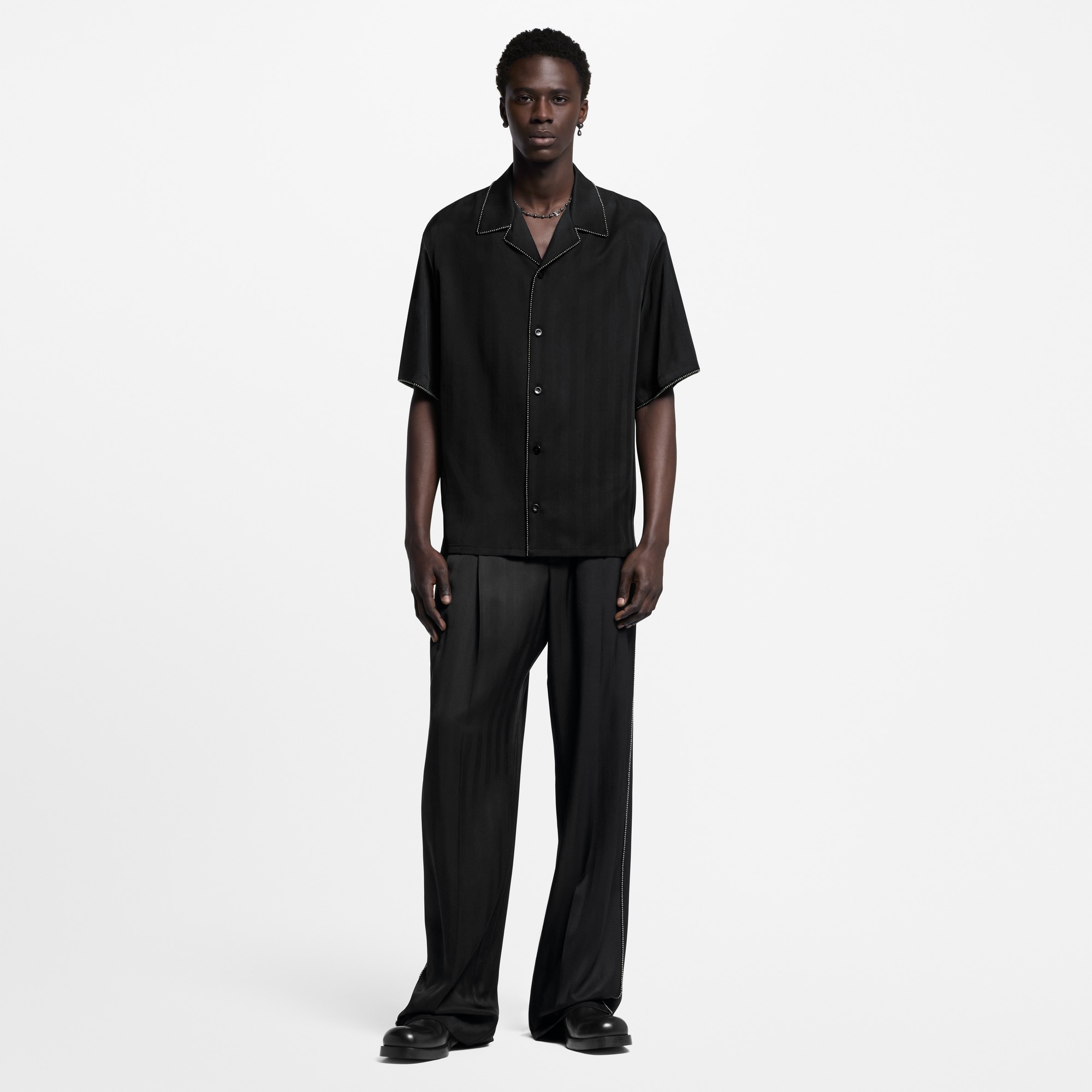 Bead-Embellished Silk Pajama Pants - 4