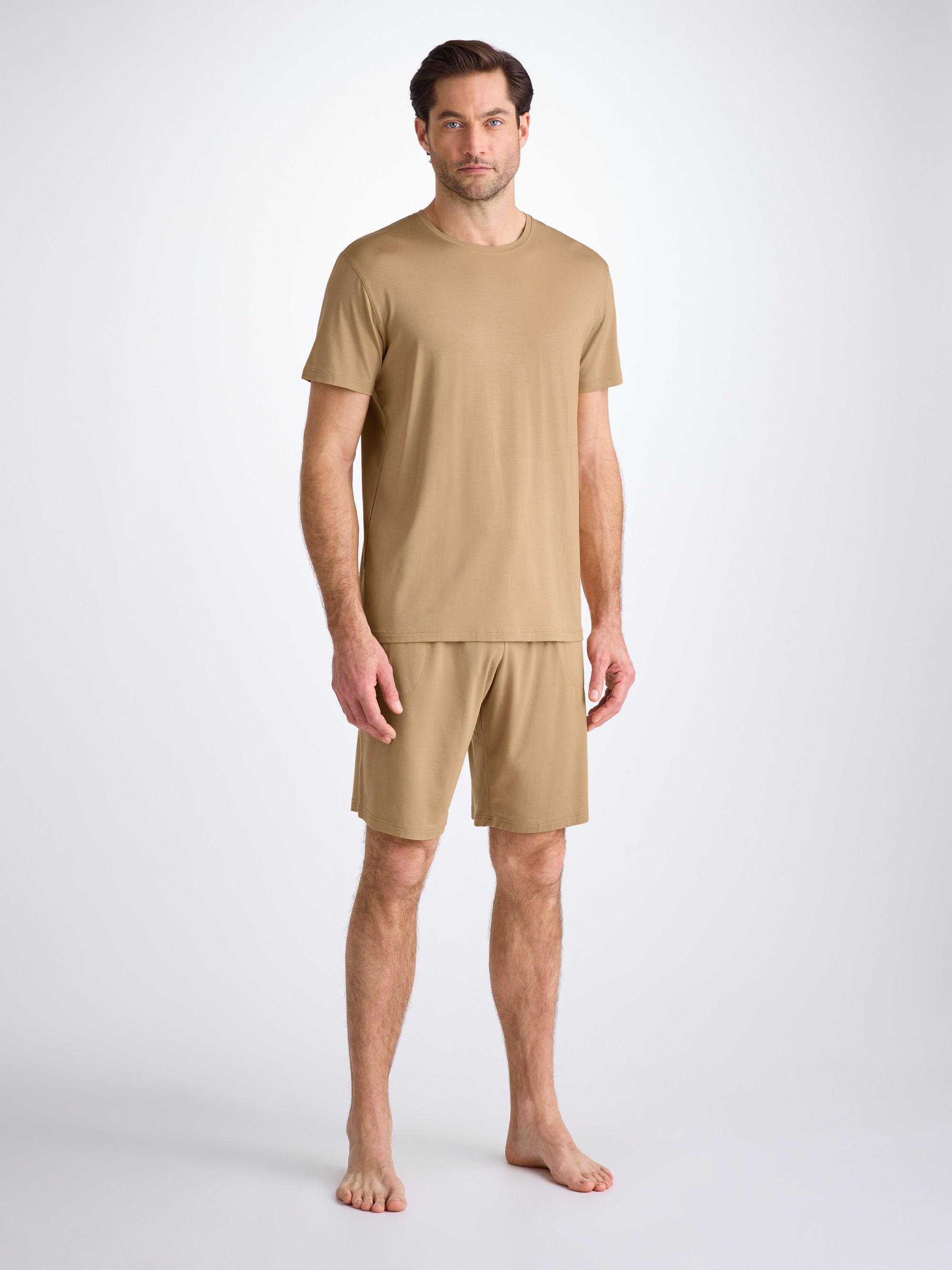 Men's Lounge Shorts Basel Micro Modal Stretch Camel - 3