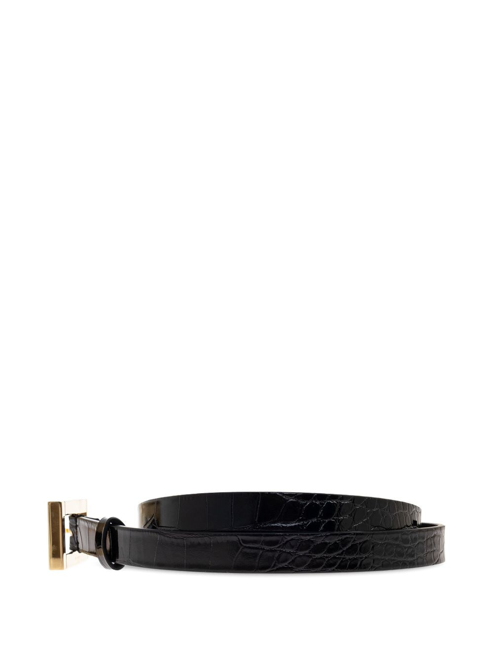 buckled leather belt - 2