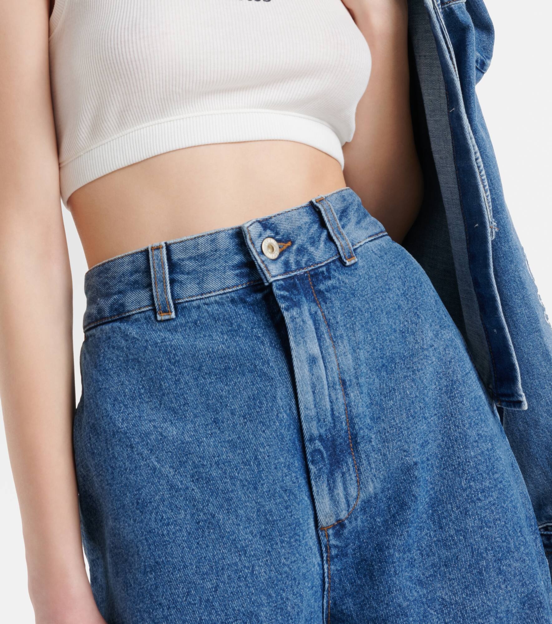 Anagram high-rise wide-leg jeans - 4