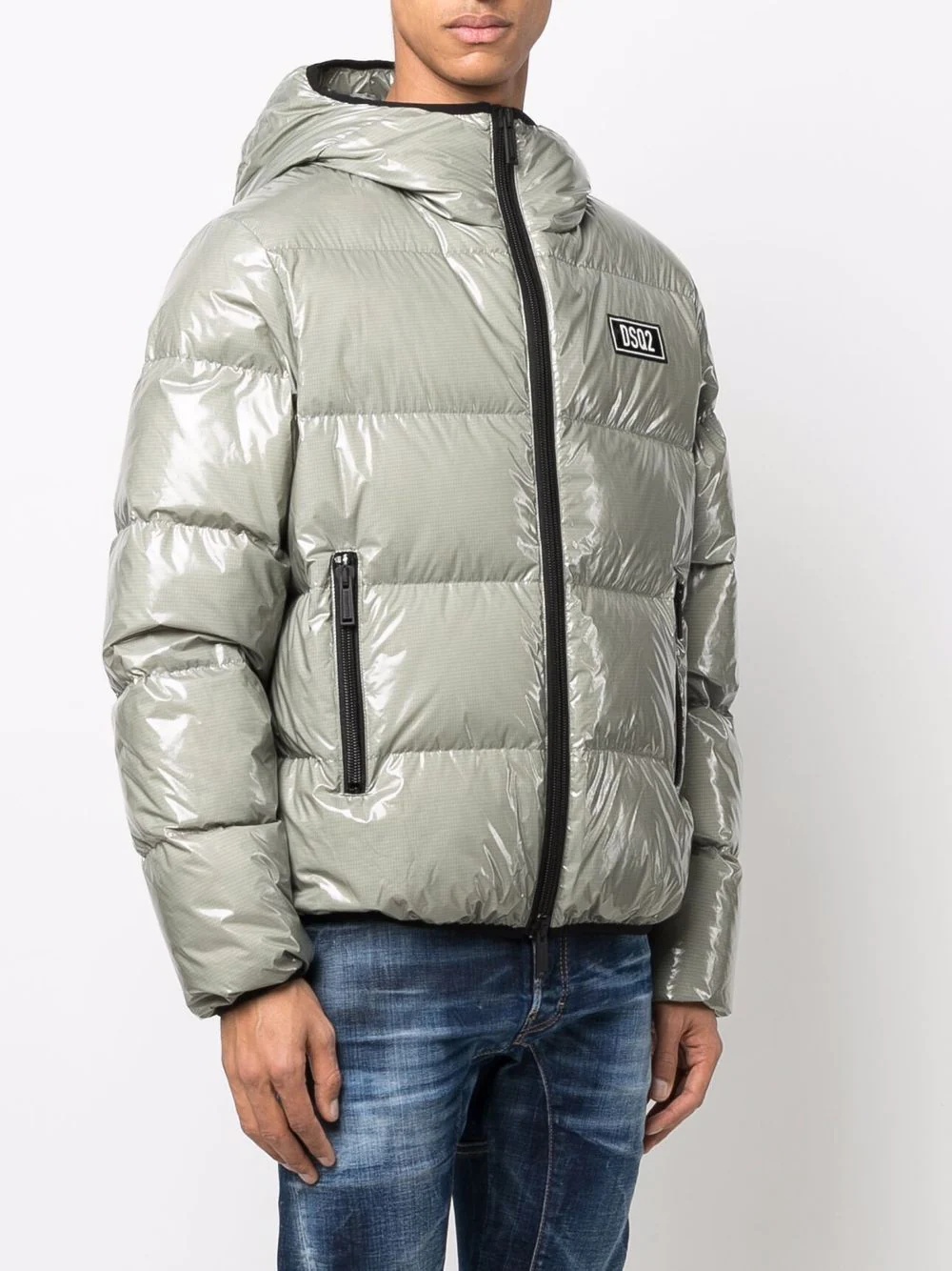 high-shine hooded down jacket - 3