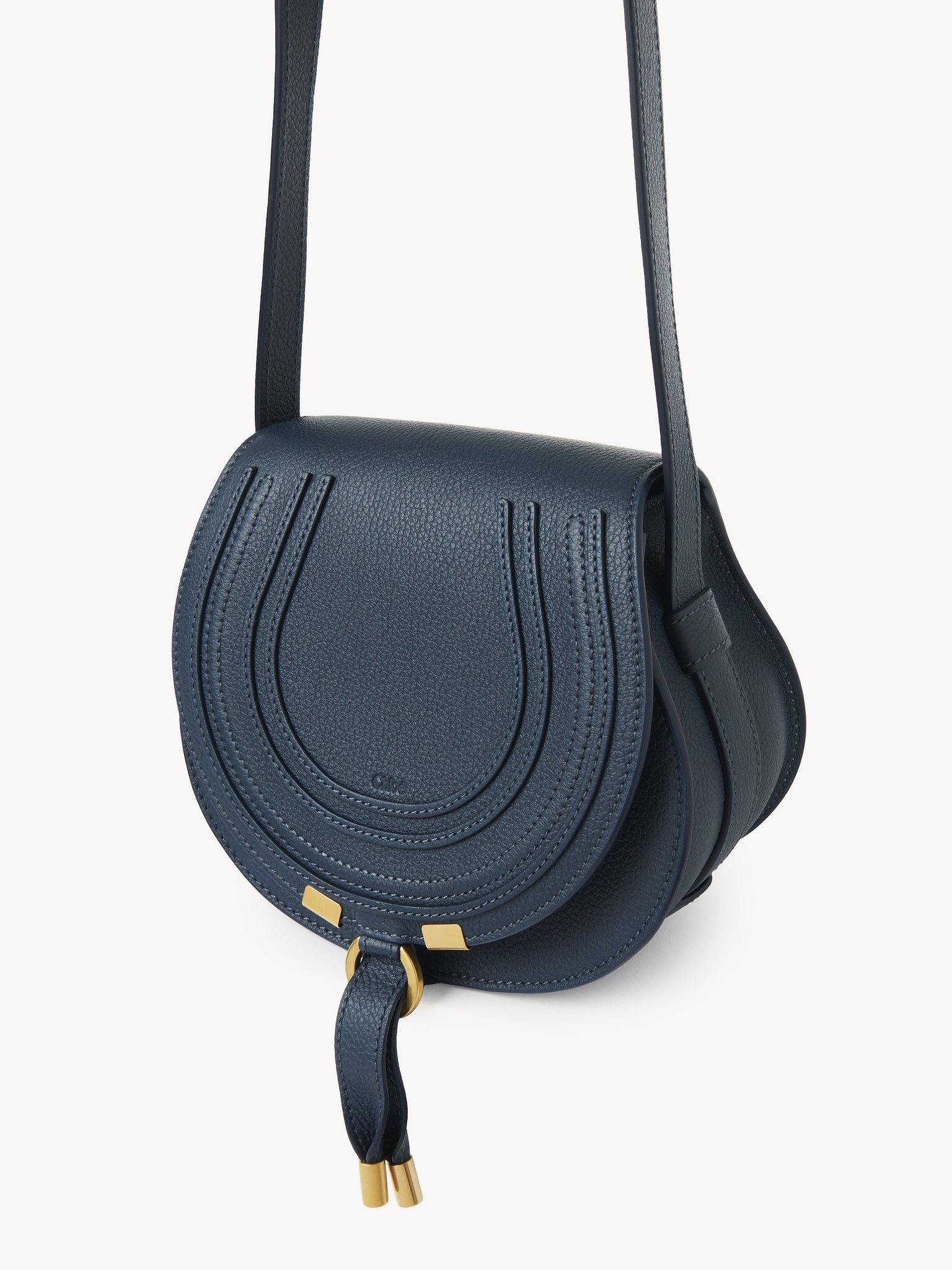 SMALL MARCIE SADDLE BAG IN GRAINED LEATHER - 3