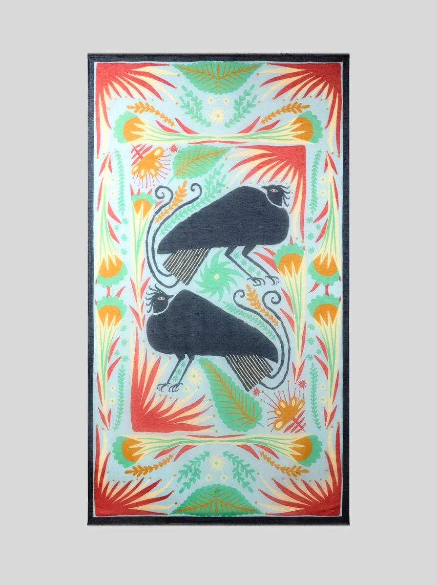ETRO X TABBY BOOTH MODAL-BLEND SCARF WITH PLACED PRINT - 1