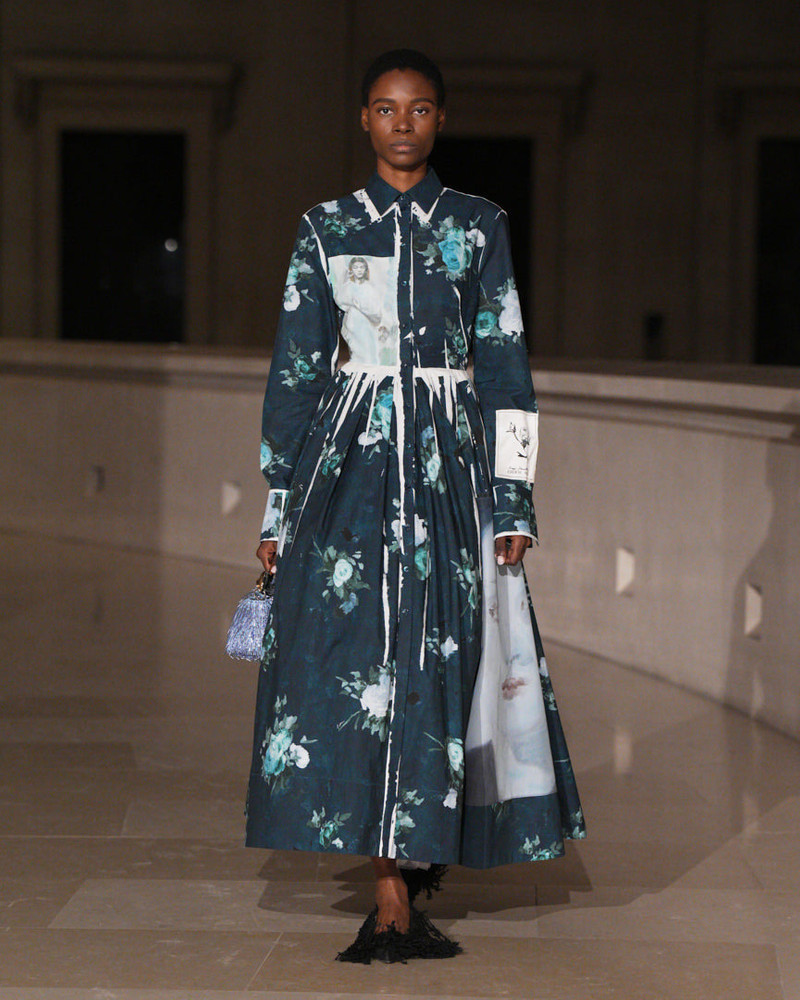 FLORAL PRINT COTTON FAILLE SHIRT DRESS 7