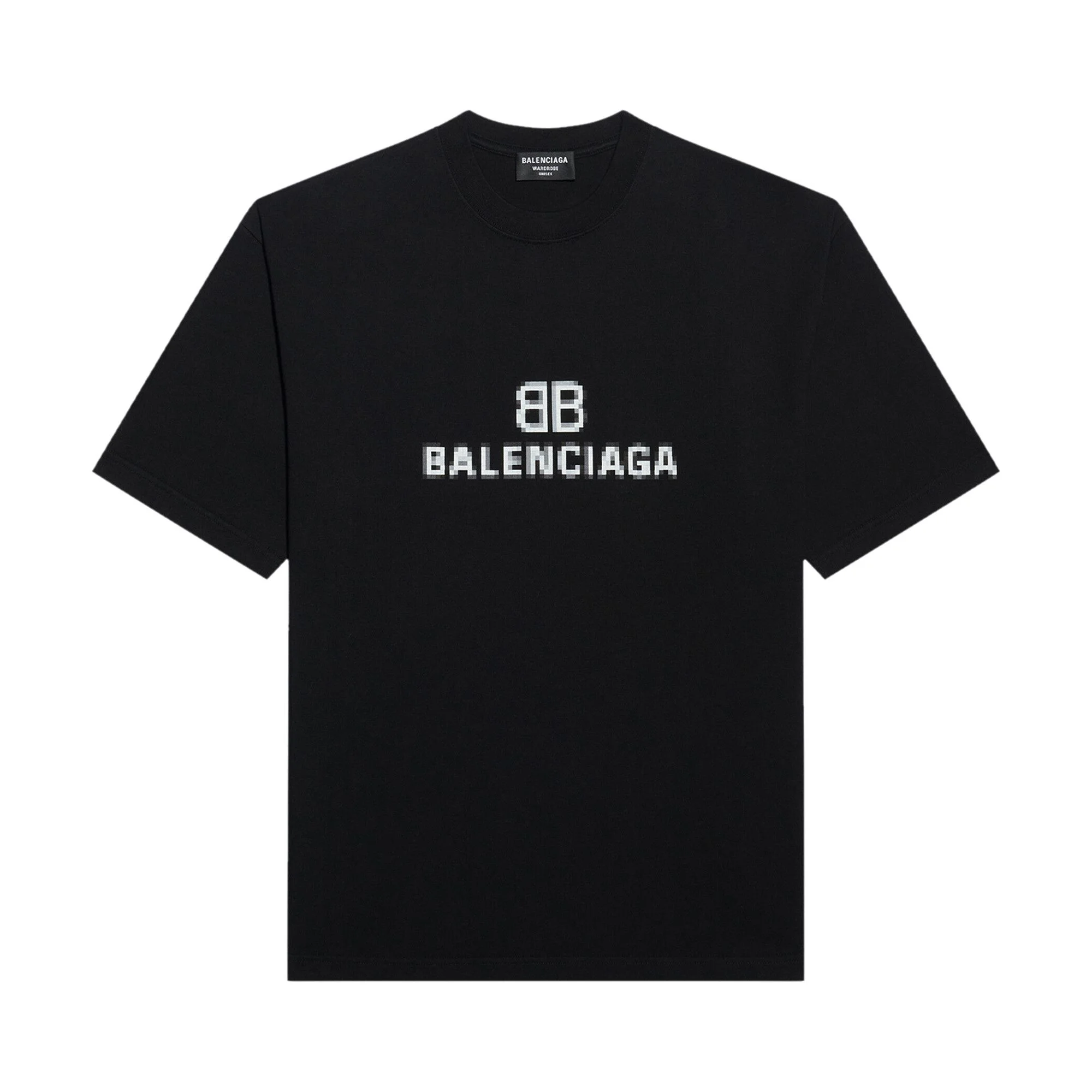 Balenciaga BB Pixel Medium Fit T-Shirt 'Black/White' - 1