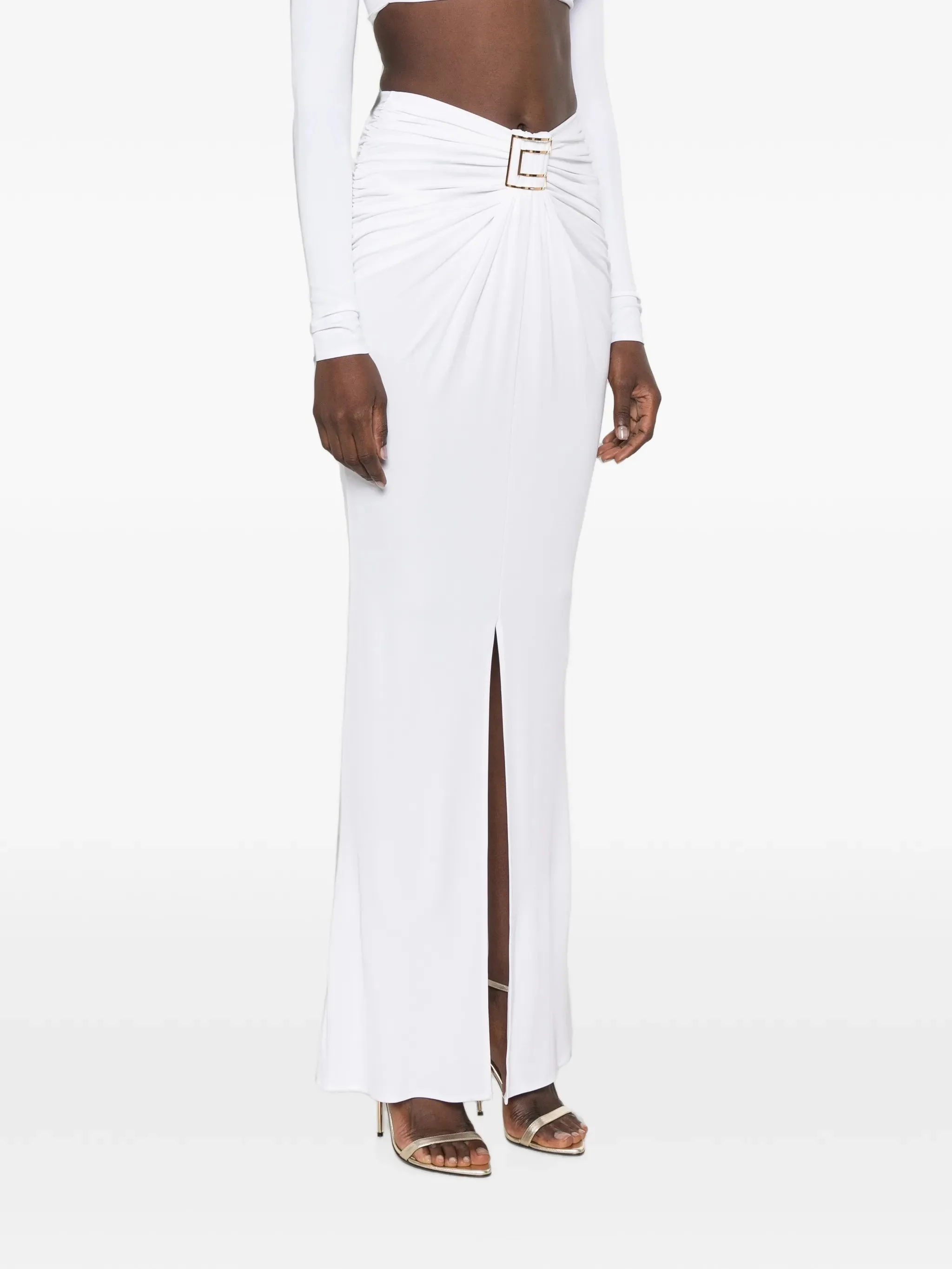 Elisabetta Franchi Logo-plaque Ruched Maxi Skirt - 1