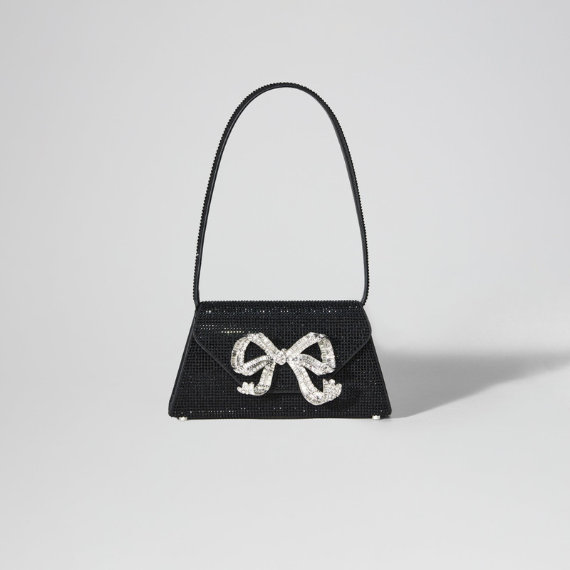 Black Rhinestone Bow Mini Shoulder Bag 1