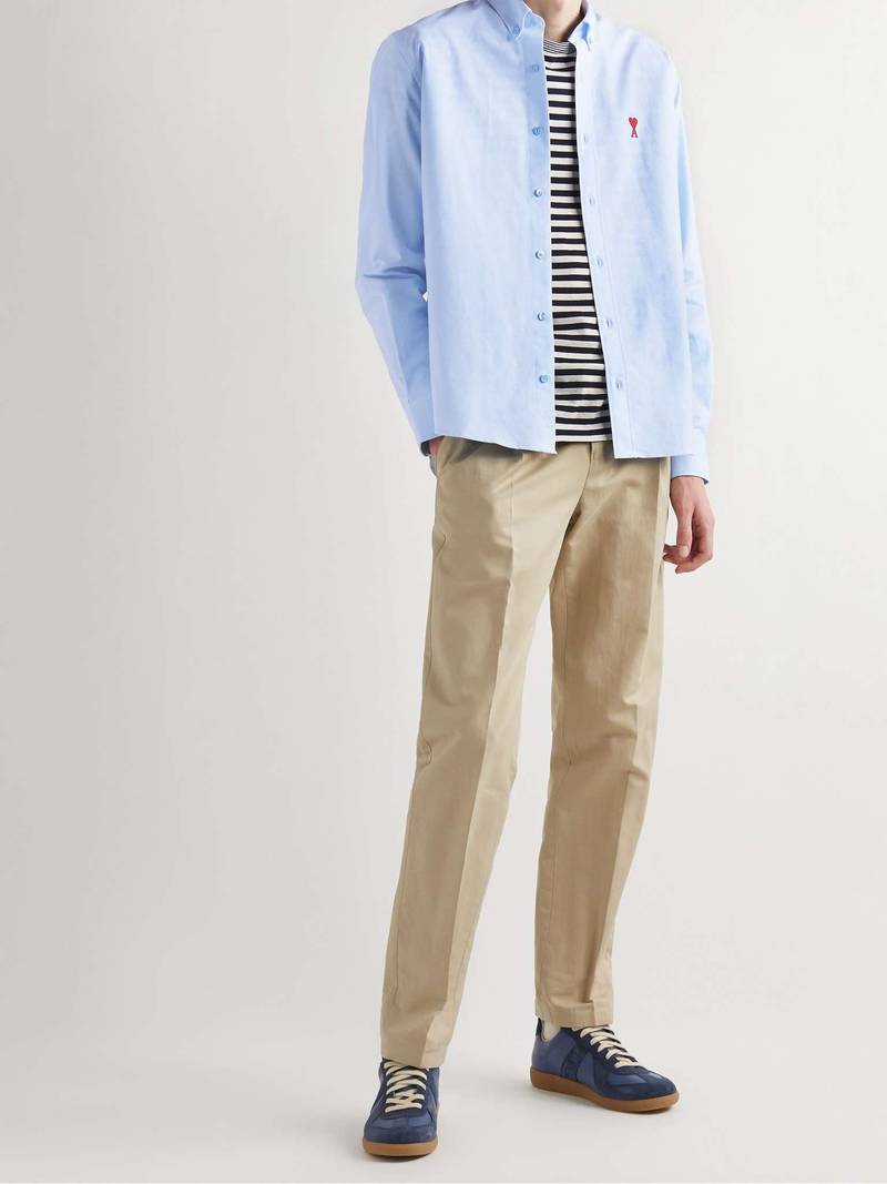 AMI Paris Slim-Fit Button-Down Collar Cotton Oxford Shirt outlook