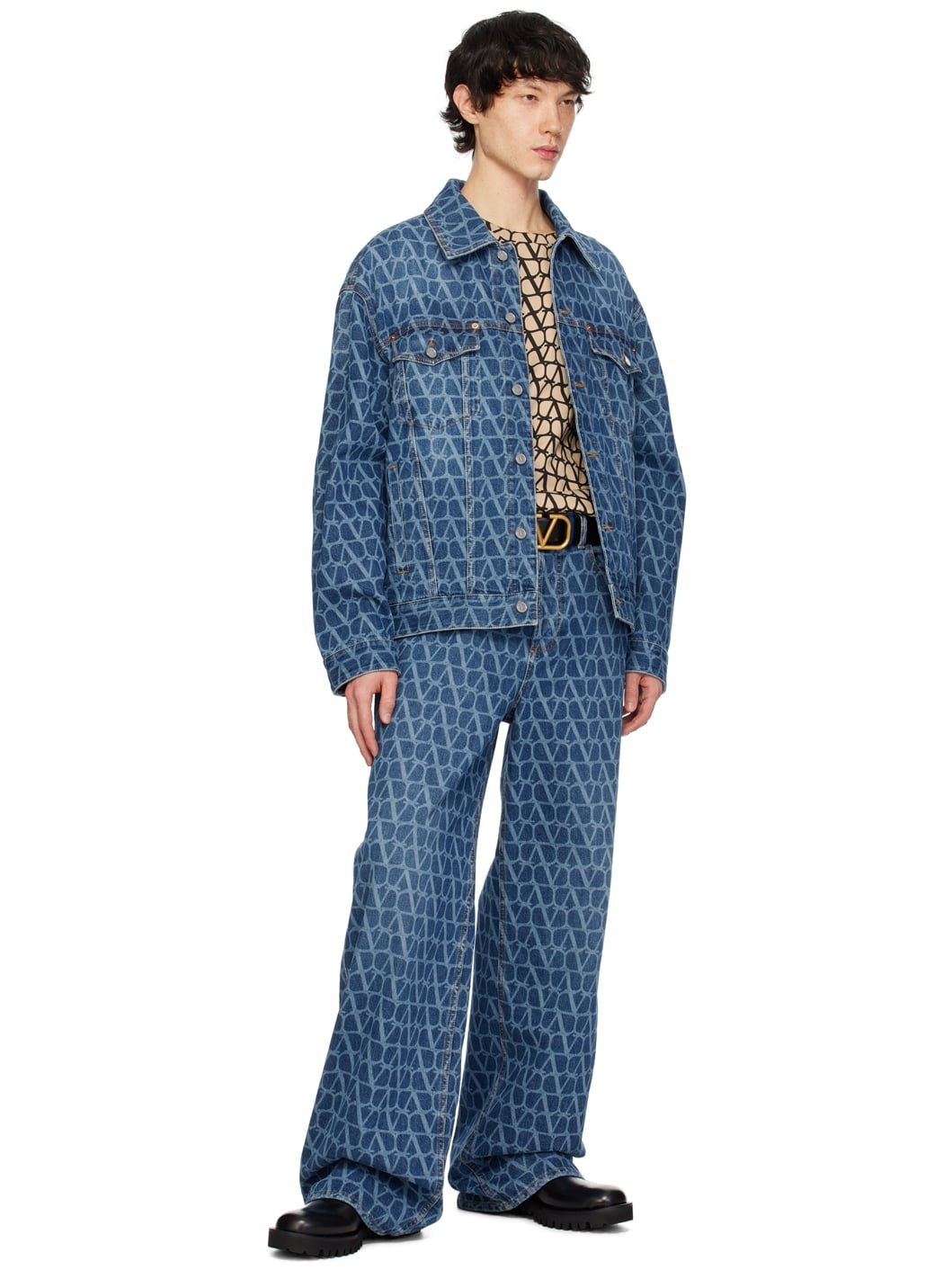 【関税&送料込】Valentino Garavani Toile Iconographe Denim S Valentino Garavani Toile Iconographe Totaloop denim-effect