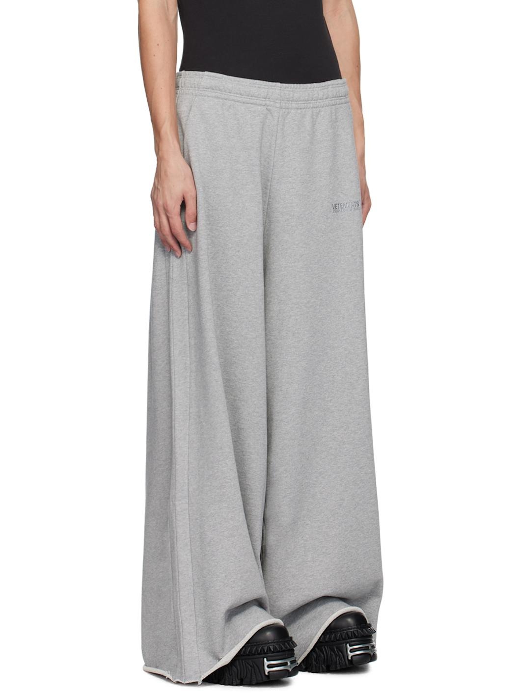 Gray Embroidered-Logo Sweatpants - 2