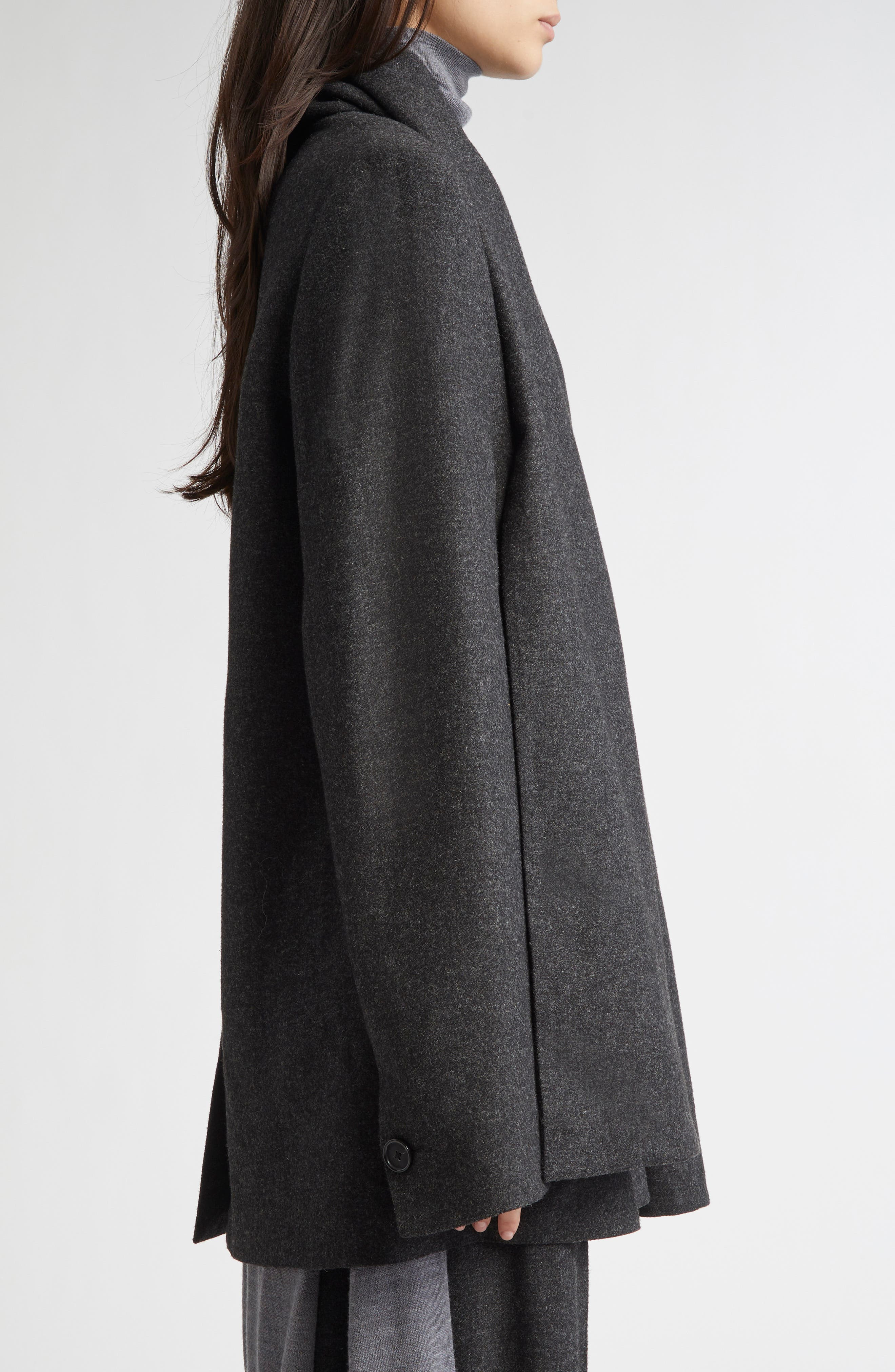 TOTEME Mélange Flannel Scarf Blazer in Charcoal Melange at Nordstrom - 5